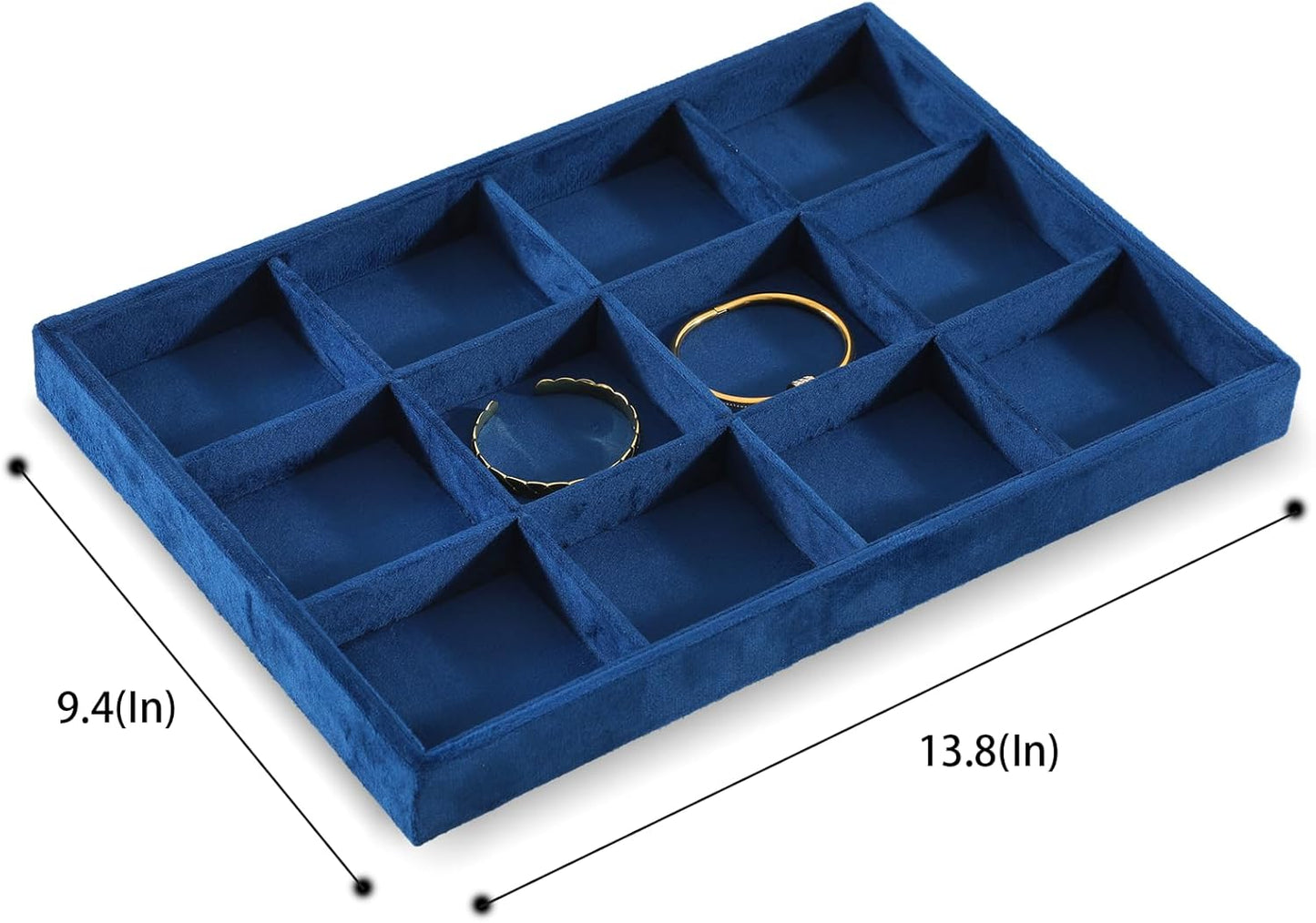 Jewelry Organizer Tray, Velvet Bracelet Display, Premium Jewelry Tray, Luxury Bangle Organizer,Blue Watch Tray