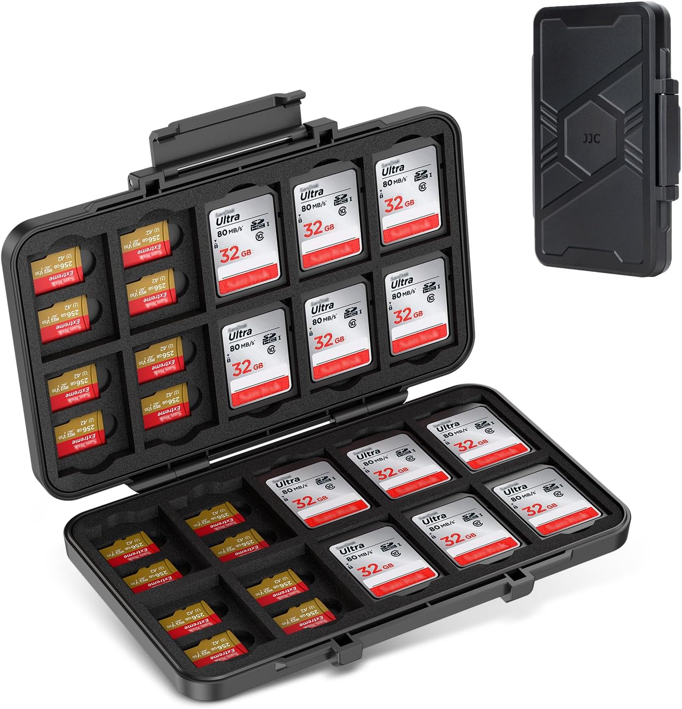 [Large Capacity] 60 Slots Memory Card Case for 20 SD and 40 TF Cards, Compact Size & Portable SD SDHC SDXC TF Micro SD Card Holder Organizer Storage Box, Anti-Shock Anti-Dust