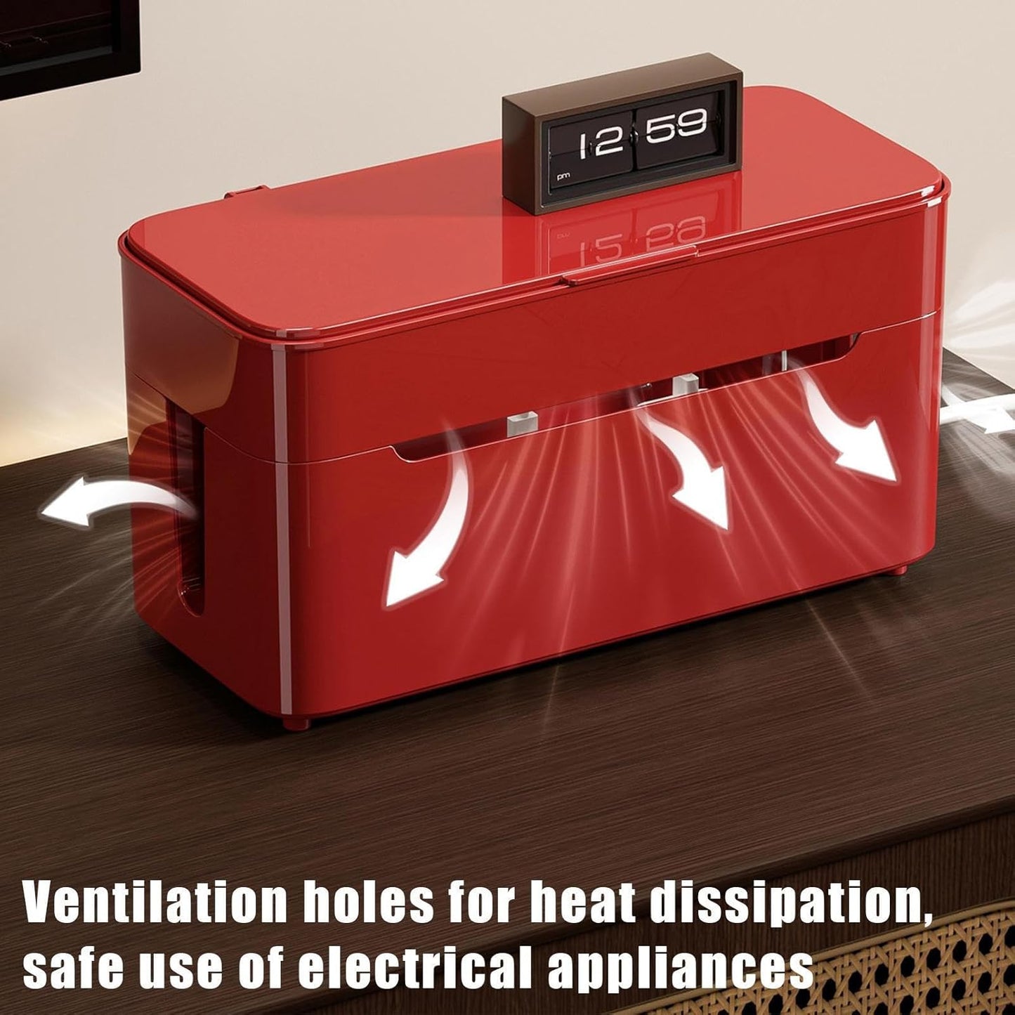 Socket Storage Rack, Compact & Space-Saving, 32.5x15.5x17.5cm, Wire Storage Container, Cable Management Box, Stylish & Functional, for Home, Office, Dorm, Gaming, TV Stand, Desk, Computer