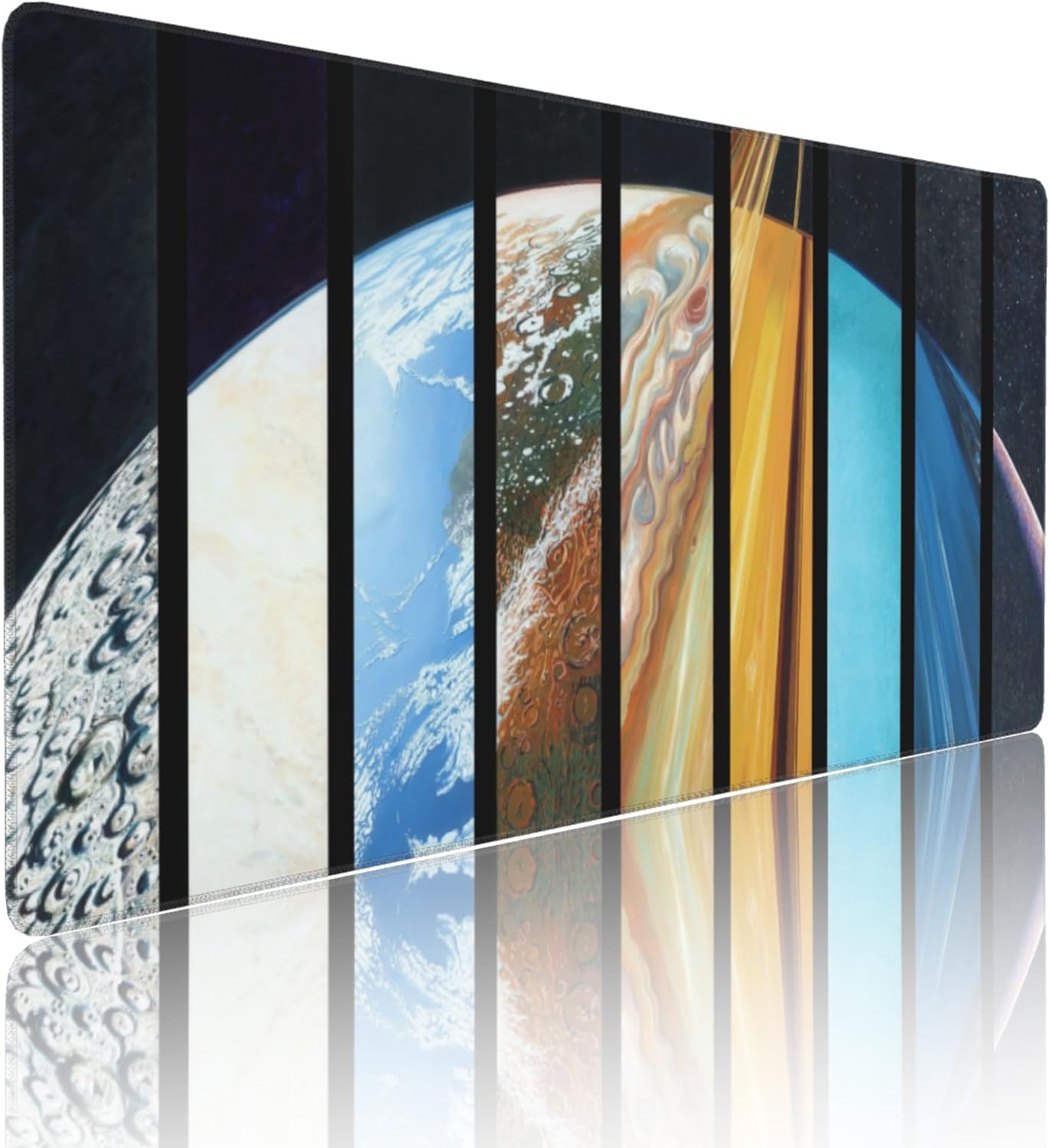 Cosmic Planet Large Mouse Pad, Vintage Aesthetic Gaming Desk Mat, XXL Keyboard Desk Pad Mat for Desktop, 35.4"x15.7" Non-Slip Base Big Mousepad with Stitched Edges