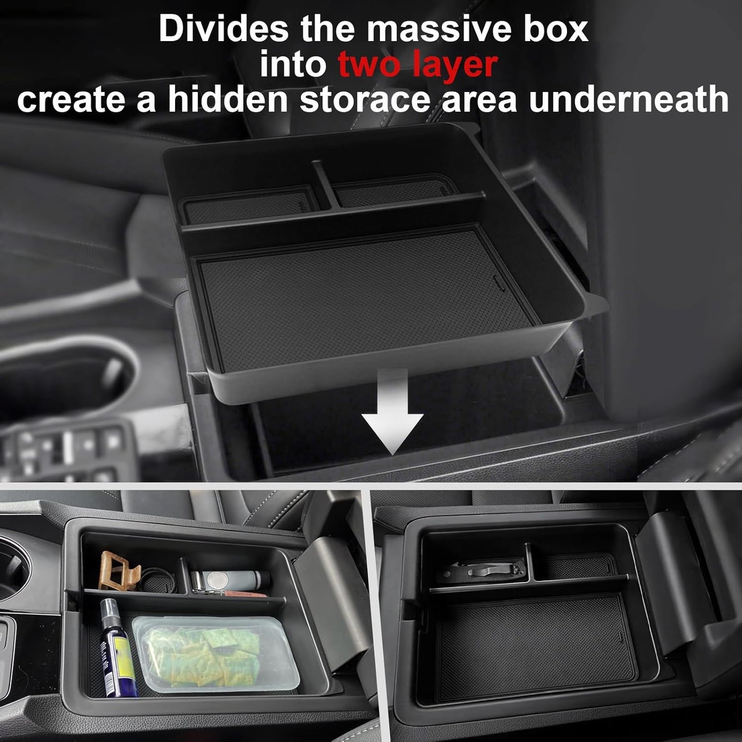 Muslogy Center Console Organizer & Wireless Charger Protective Mat Compatible with Honda Pilot 2023-2025/2024-2026 Passport Accessories Phone Charge Area Cover Console Inserts Mats Anti Slip 2PCS Set