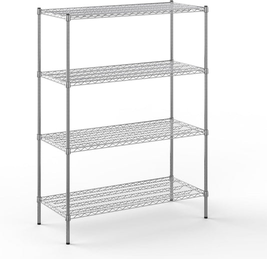 21" Deep x 48" Wide x 64" Height Wire Shelving Kit | 4-Tier | NSF Commercial Storage Rack Unit