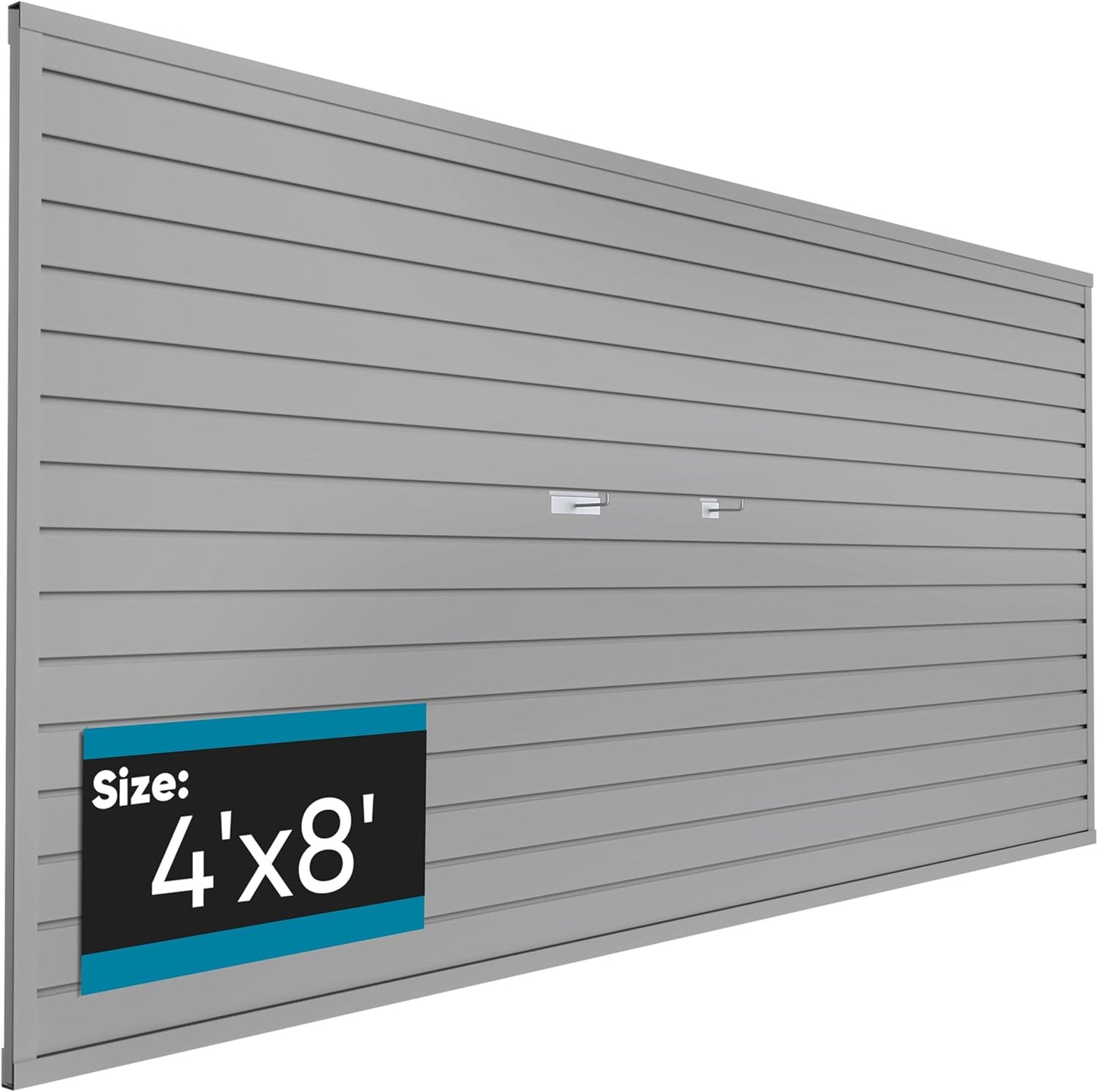 Braki PVC Slat Wall Paneling 4x8 ft, Garage Organizer Storage System, Grey Slatwall Panels for Garage Organization Product, Heavy Duty Wall Mounted Tool Storage for Home