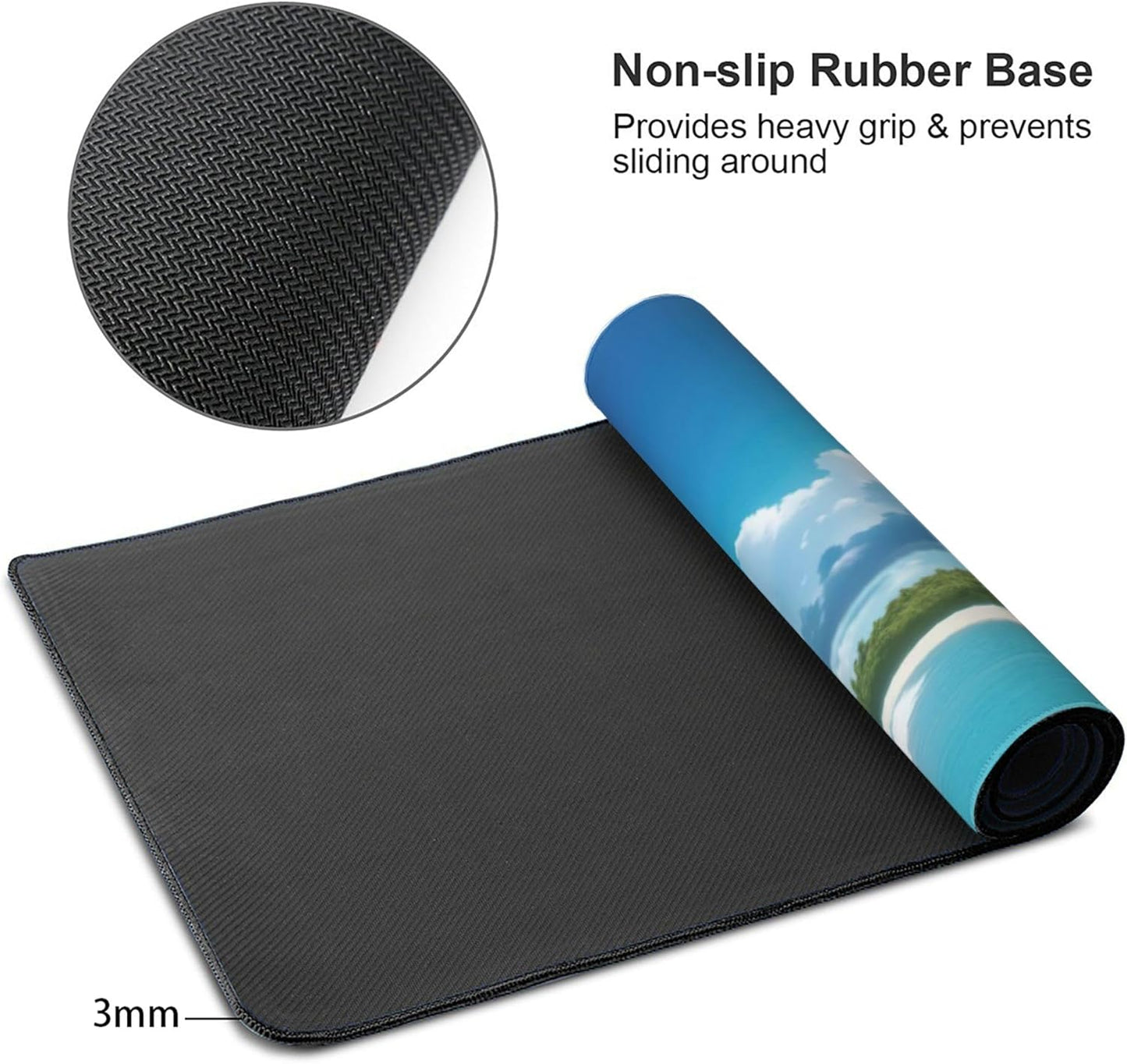 Tropical Beach Large Mouse Pad, Vintage Aesthetic Gaming Desk Mat, XXL Keyboard Desk Pad Mat for Desktop, 35.4"x15.7" Non-Slip Base Big Mousepad with Stitched Edges