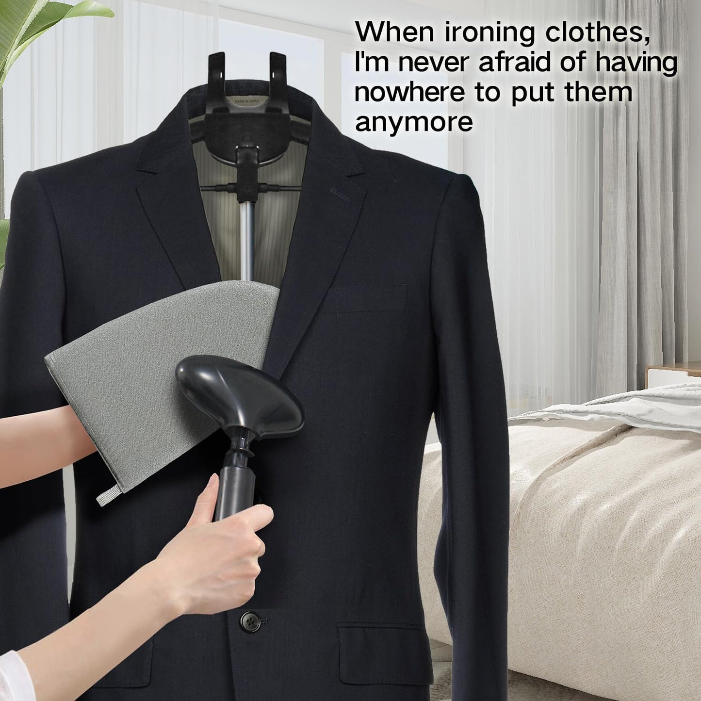 Garment Steamer Rack & Garment Ironing Glove for Steaming Clothes, Clothes Steam Rack, Adjustable StandingGarment Hanger Handled Mini Ironing Board, Hanging Steamer Ironing Accessories for Clothes