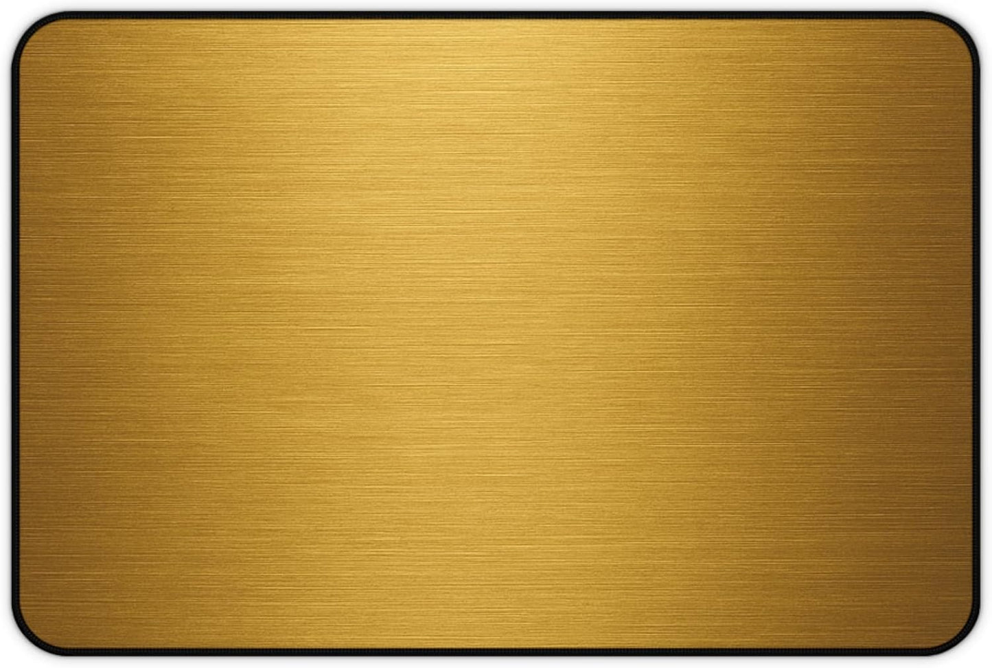 Brushed Metal Texture Desk Mat - Extended Mouse Pad & Desk Pad, Neoprene Surface, Non-Slip Rubber Base, Stitched Edges, Desk Protector for Keyboard & Mouse (Gold, 12x18)