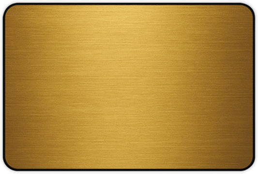 Brushed Metal Texture Desk Mat - Extended Mouse Pad & Desk Pad, Neoprene Surface, Non-Slip Rubber Base, Stitched Edges, Desk Protector for Keyboard & Mouse (Gold, 12x18)
