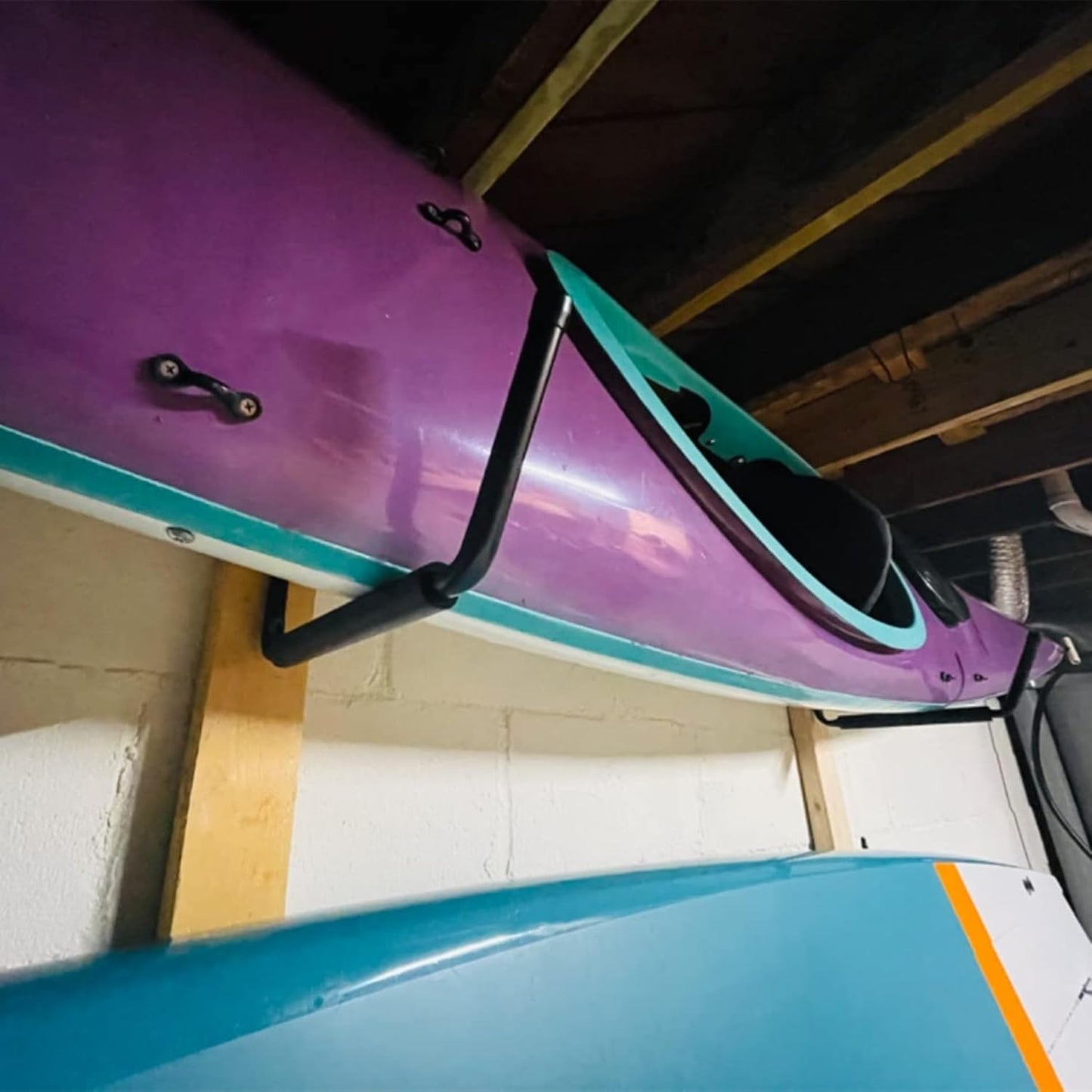 TORACK Kayak Storage Rack, Kayak Wall Mount for Garage Indoor/Outdoor Lightweight Kayaks Holders for Surfboards, Skis, Snowboards, Paddle Boards Holds Up to 50 lbs(Pack of 4)