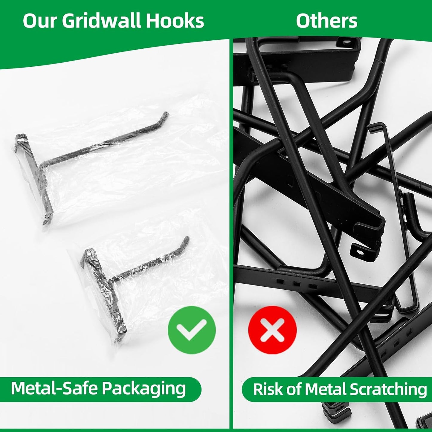 Gridwall Hooks 4 Inch, 100 Pack Grid Wall Hooks, Grid Panel Hooks and Hangers for Retail, Craft Shows, Home Setup, and Customized Display(Black)