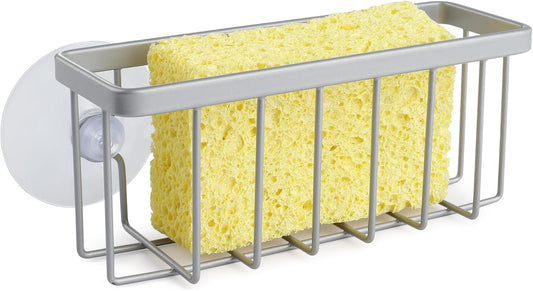 Sponge Holder for Kitchen Sink Suction,Stainless Steel Sponge Holder for Sponges, Scrubbers, Soap, Kitchen, Bathroom, Silver