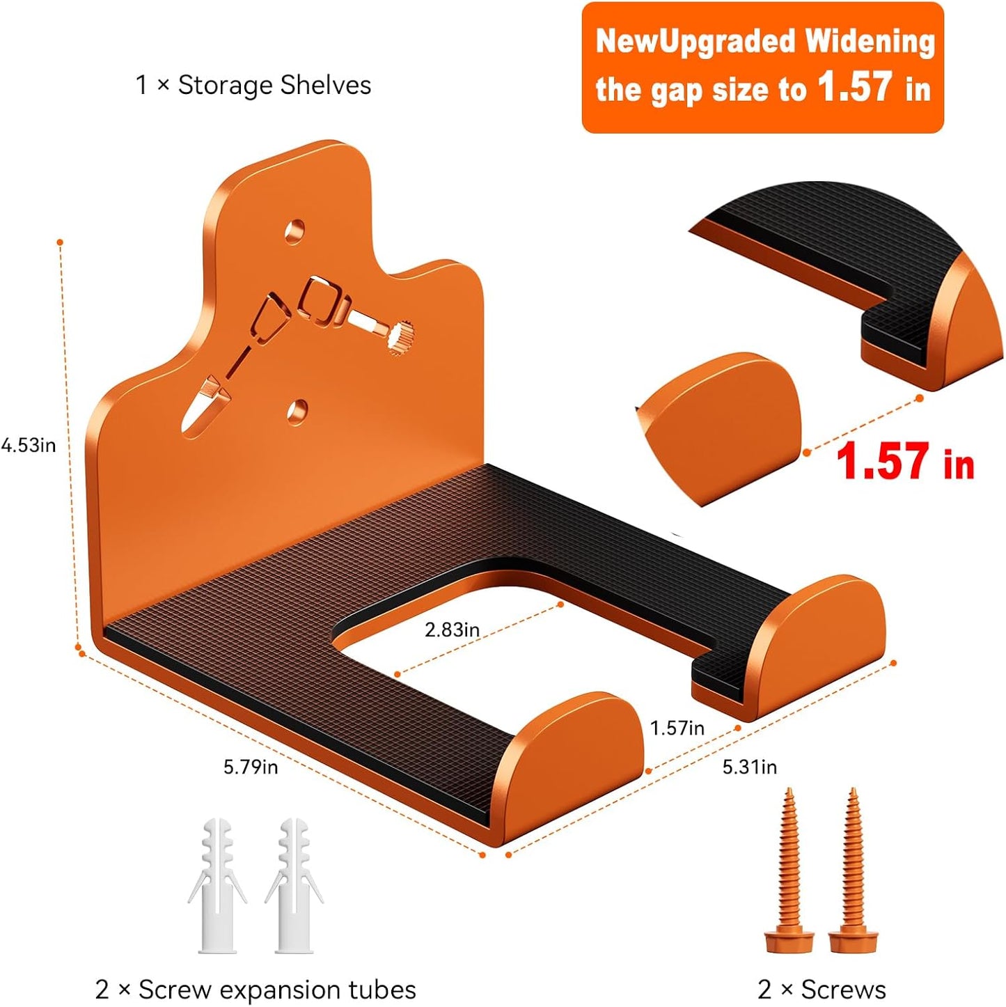 Garage Storage Trimmer Rack, Weed Whackers Holder Organizer Garden Power Tool Hanger Wall Mounted for Garage Trimmer, Hedge Trimmer, Grass Trimmer, Garden Tools,3 Packs(Orange)