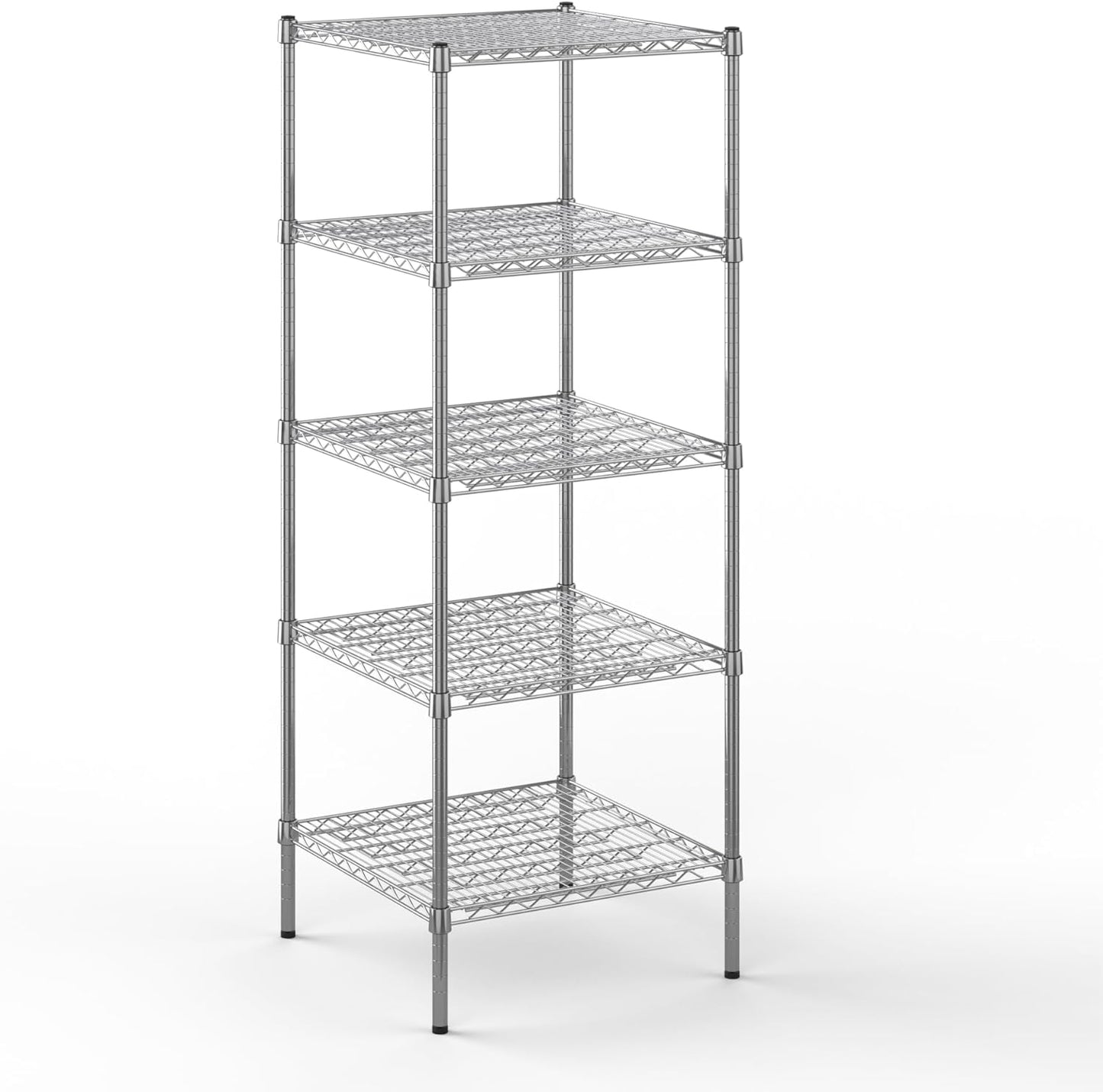 24" Deep x 24" Wide x 64" Height Wire Shelving Kit | 5-Tier | NSF Commercial Storage Rack Unit