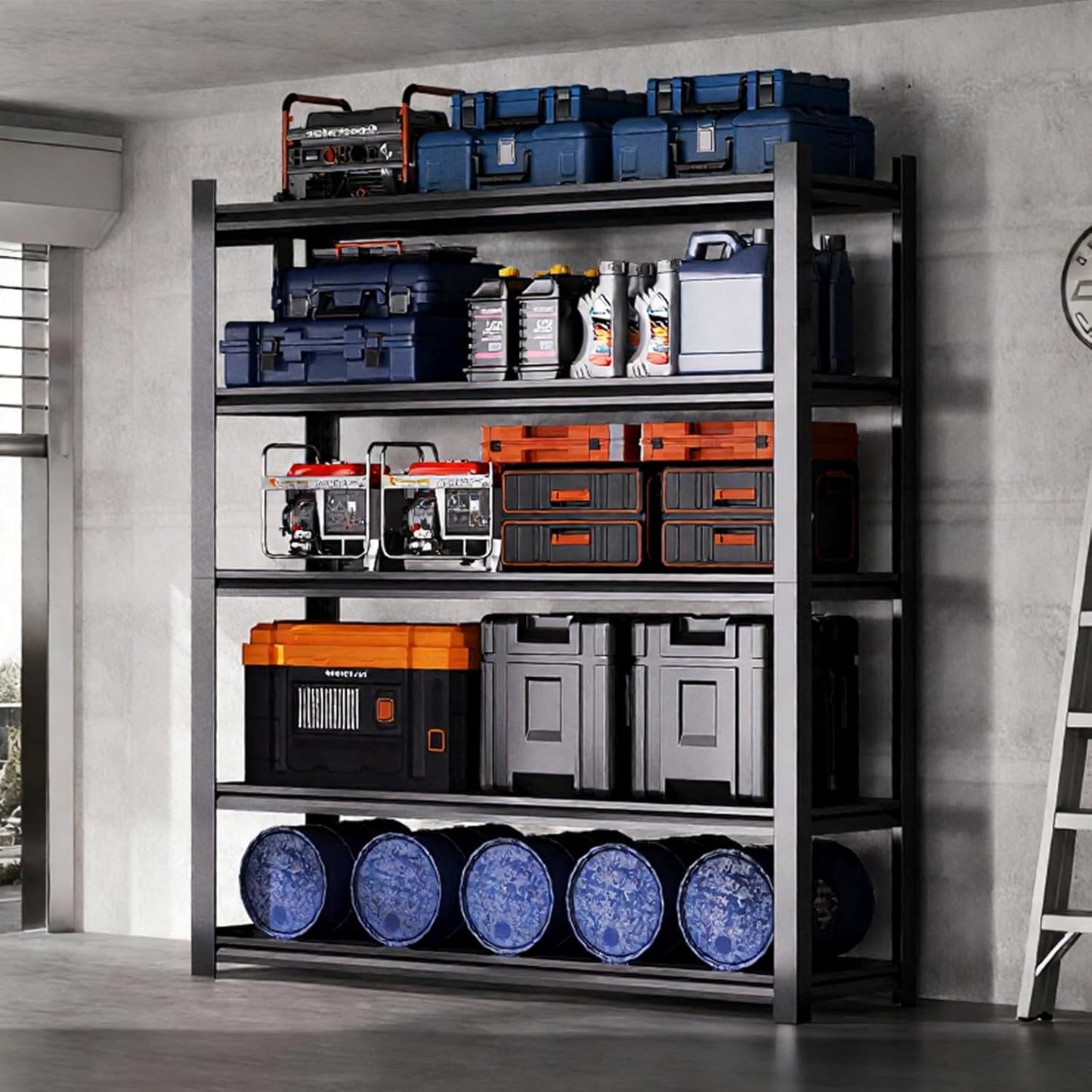 72"H Garage Shelving Units Storage Metal Shelves 2000LBS Heavy Duty Shelving 5-Tier Adjustable Utility Industrial Shelves Rack for Garage Basement Pantry Kitchen Living Room (15.7"D×35.4"W× 72"H)