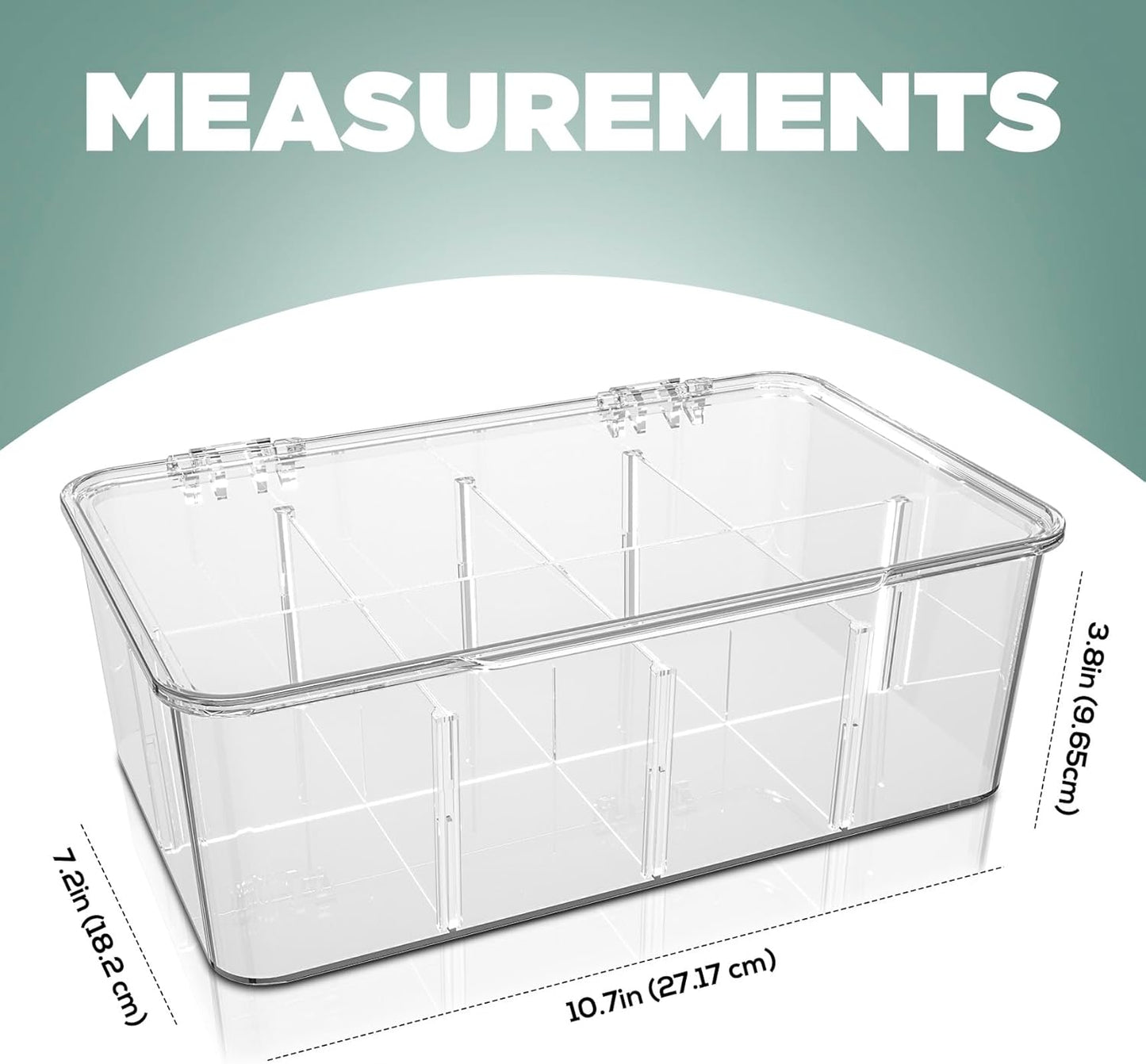 Utopia Home - Tea Bag Organizer With Lids, Clear Pantry Storage Box - (3 Pack) Stackable Partition Organizers or Holder With Lids For Drawers, Countertops, Fridge, Kitchen, Snack & Spice Organization