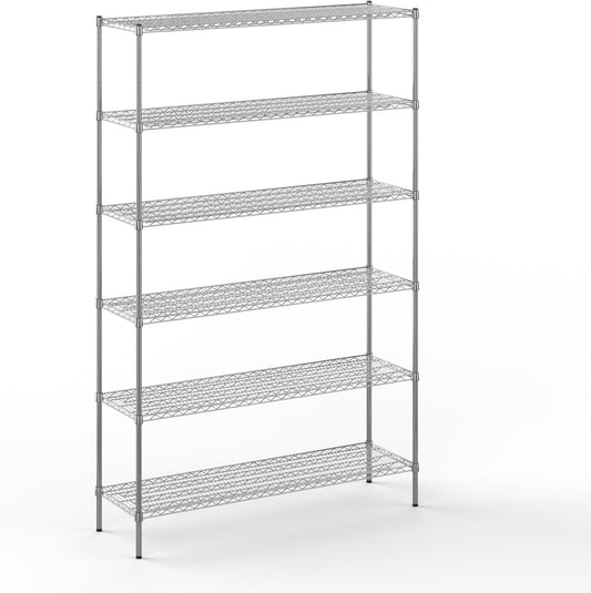 18" Deep x 60" Wide x 96" Height Wire Shelving Kit | 6-Tier | NSF Commercial Storage Rack Unit