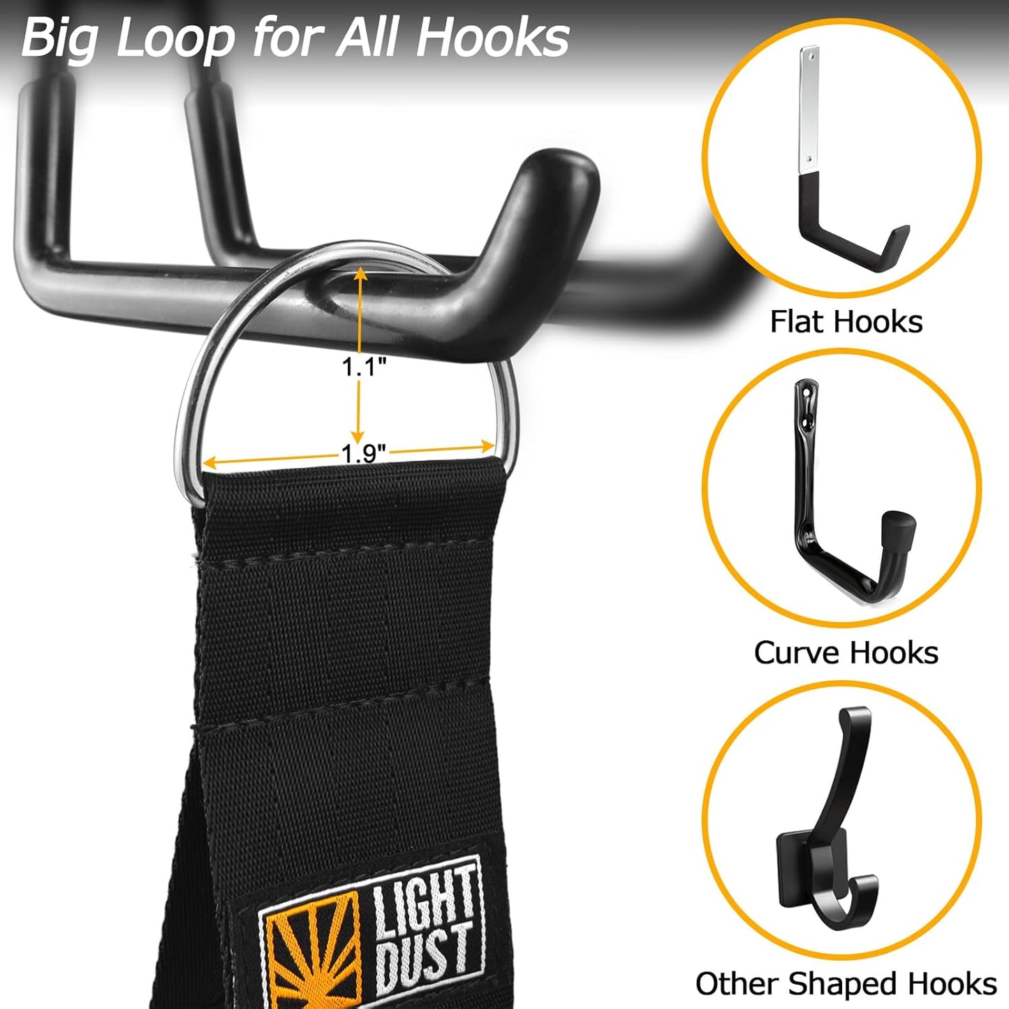 Hanging Extension Cord Holder - 16Pack 13" 22" 35" Handle Wrap Straps with S Hooks Heavy Duty Garage Organizer Tool Hangers - Garden Hose Power Electrical Cable Rope RV Shed Storage and Organization