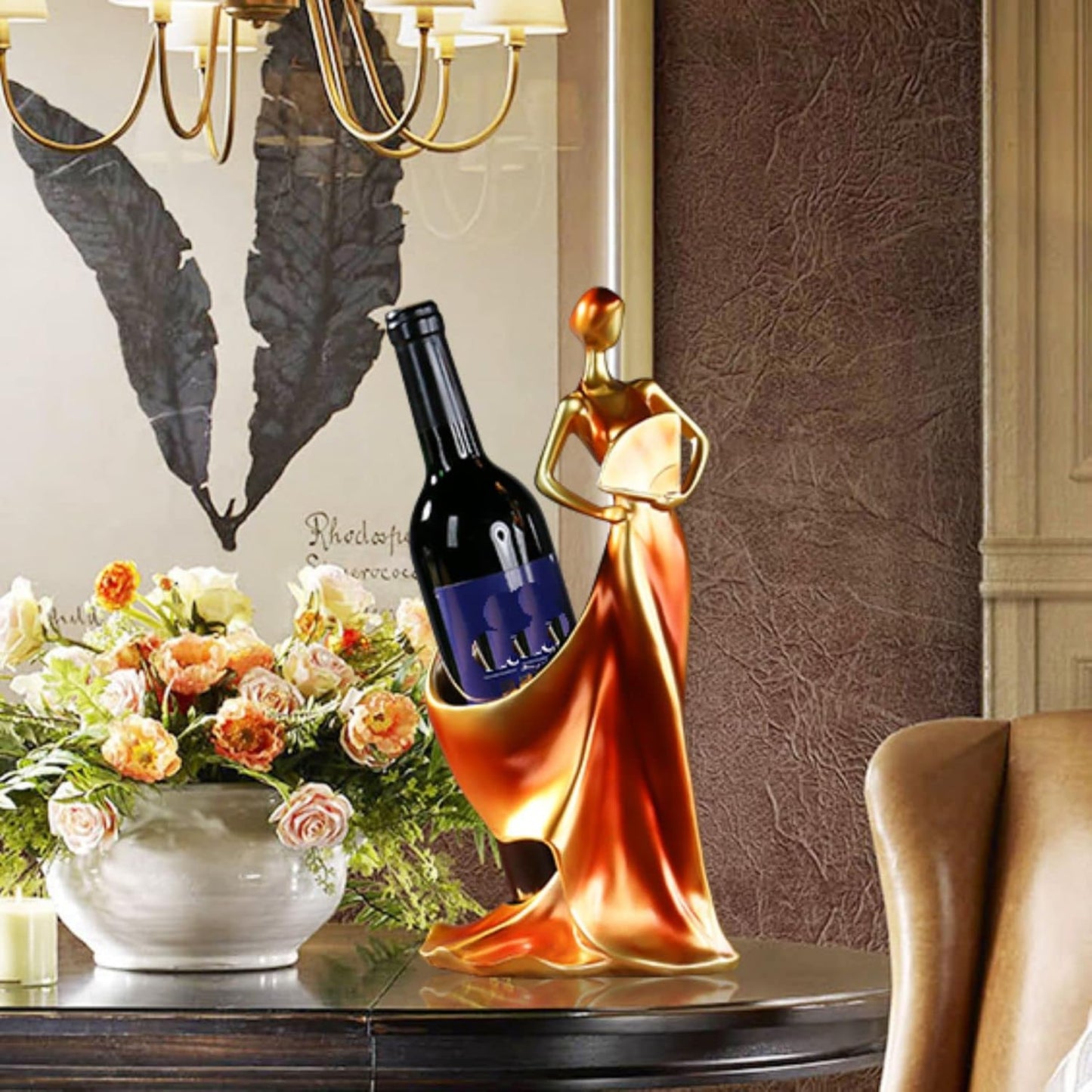 Wine Rack, Wine Bottle Holder Decorative, Lady Wine Holder, Single Wine Holder Stand, Wine Racks Countertop for Kitchen Home Bar Tabletop Decor