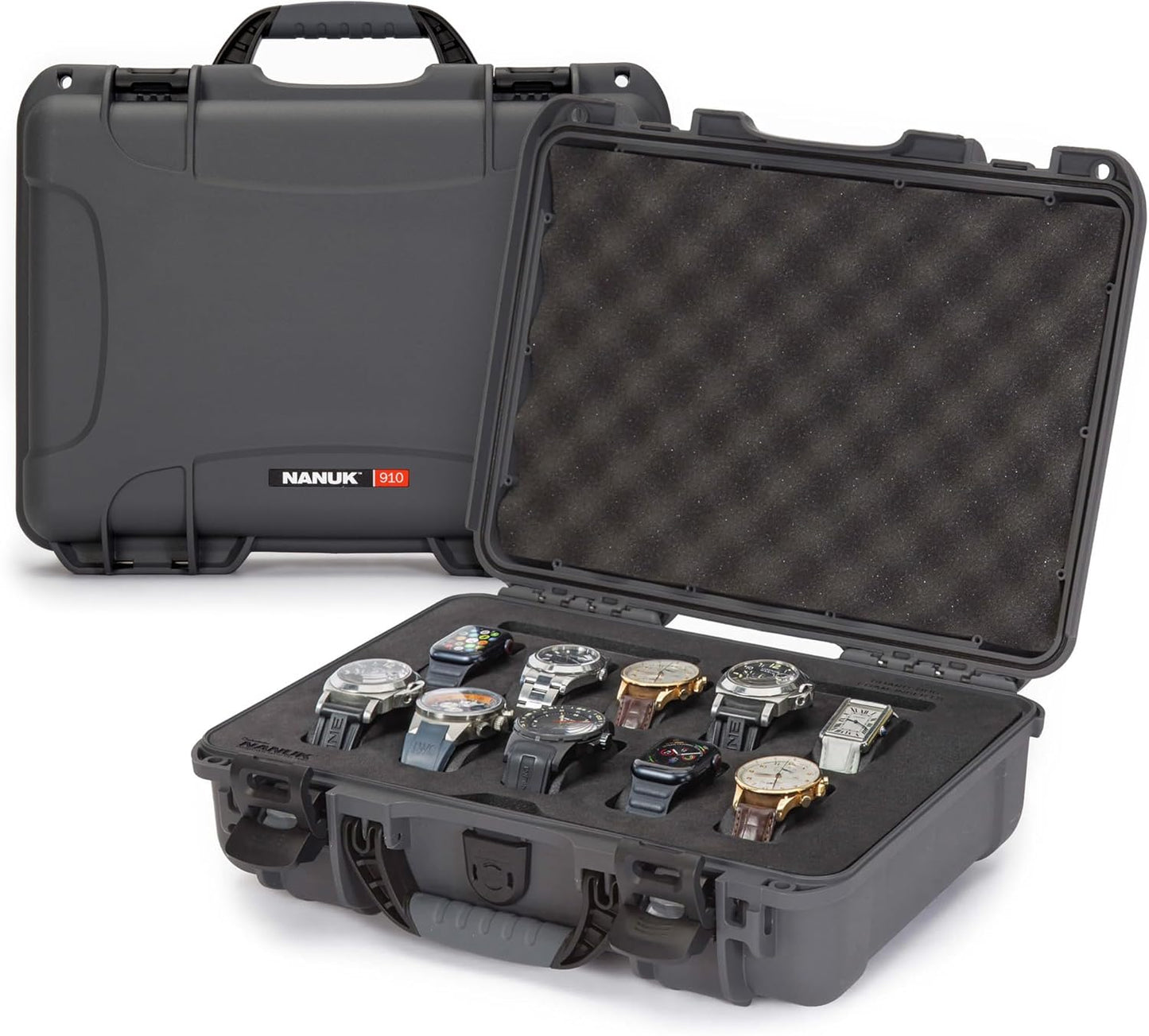 NANUK 910 Waterproof Watch Case with Foam Insert, Graphite