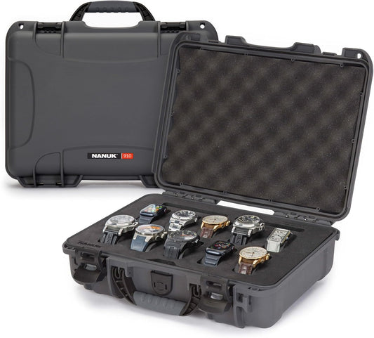 NANUK 910 Waterproof Watch Case with Foam Insert, Graphite