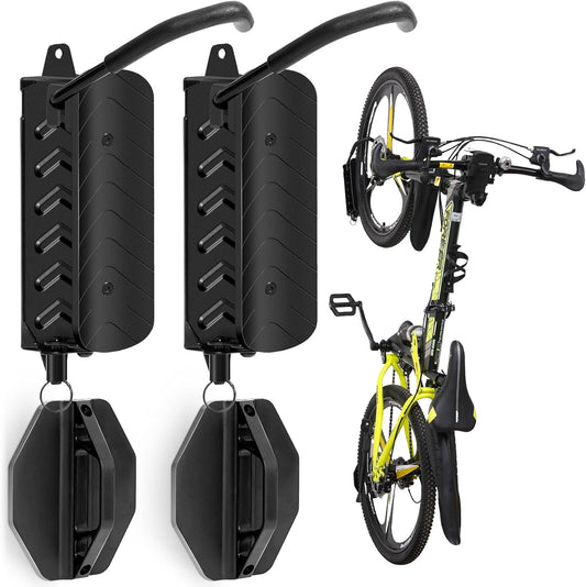 INNO STAGE 2-Pack Swivel Bike Wall Mount Rack, Heavy Duty Bike Rack, Garage Bike Rack & Indoor Bike Rack Solution, Bike Wall Hanger Holds 66 lbs, Space-Saving Vertical Storage for Bicycles