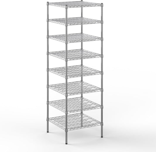 24" Deep x 24" Wide x 74" Height Wire Shelving Kit | 8-Tier | NSF Commercial Storage Rack Unit