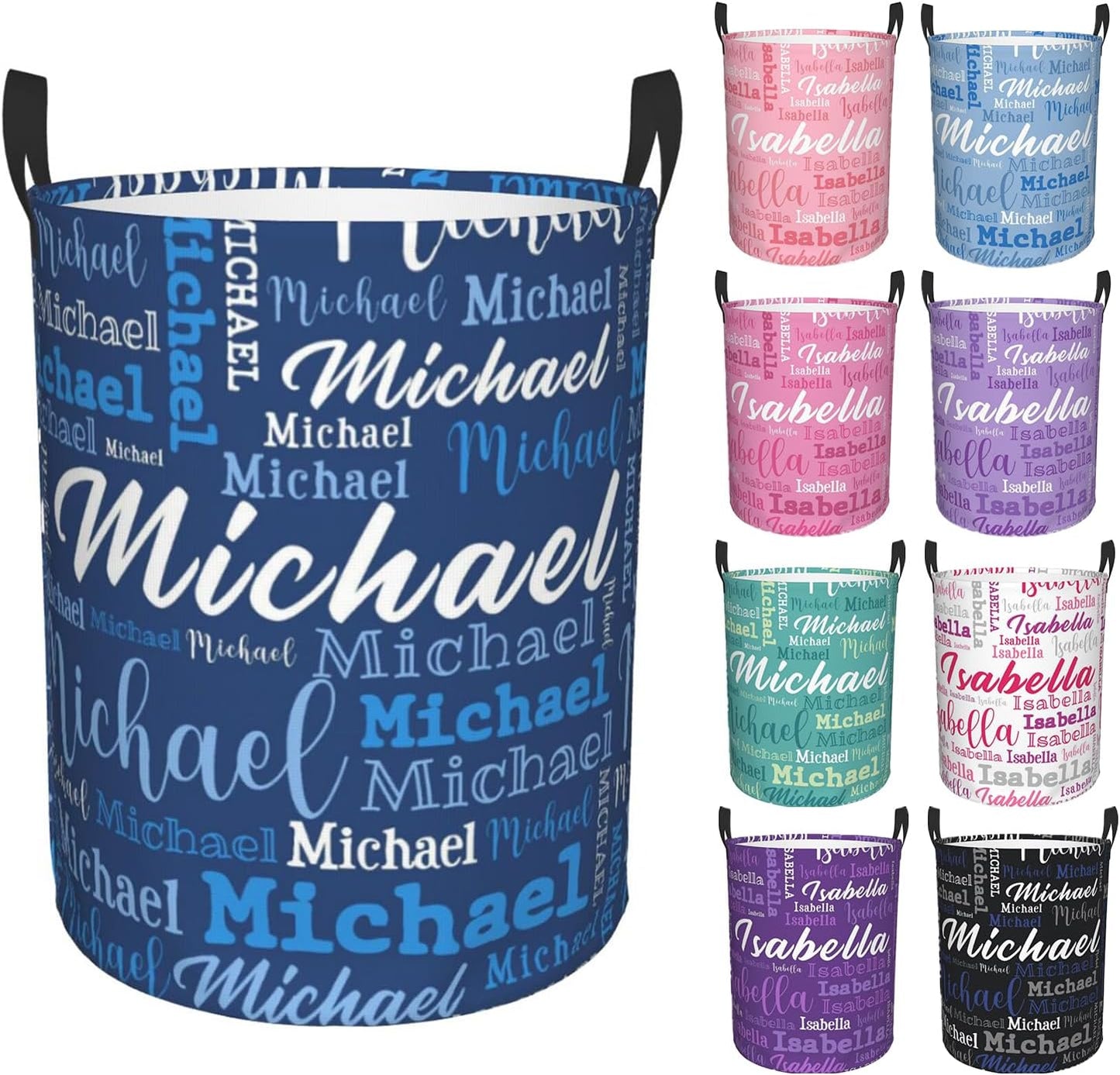 Custom Name Laundry Hamper, Personalized Laundry Baskets with Name for Boys Girls Women Men, Customized Collapsible Dirty Clothes Hamper Easy Storage Gifts for Bedroom Bathroom Living Room