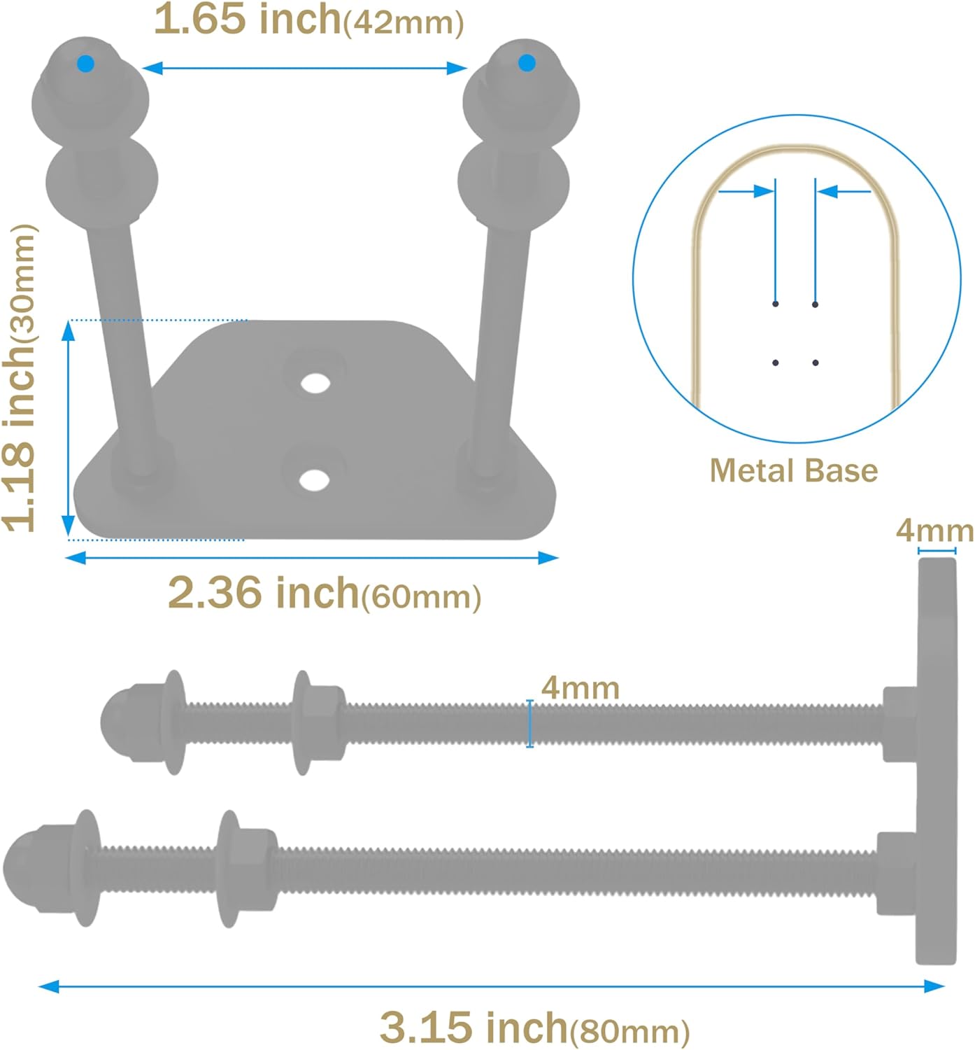 Skateboard Wall Mount Display(6 Packs)-Aluminum Ramp Shape Skateboard Deck Wall Mount with Two Screw Holes for Horizontal and Vertical Hanging Skateboard Display Decor-(Black