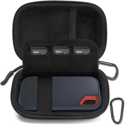Hard Case for SanDisk Extreme Pro/SanDisk Extreme Portable External SSD 1TB 2TB 4TB 500GB 8TB, Travel Case Protective Cover Storage Bag,Memory Card SD SDXC SDHC Card Storage Holder Organizer(Box Only)