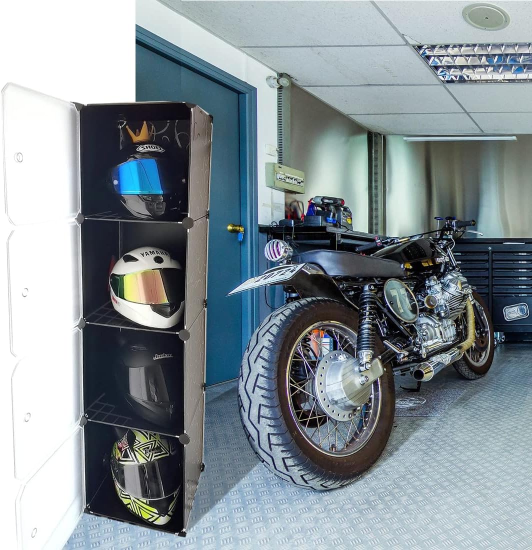 Motorcycle Helmet Storage Rack,Helmet Organize Display Cabinet for Football Helmet, Bike Helmet, Baseball Helmet