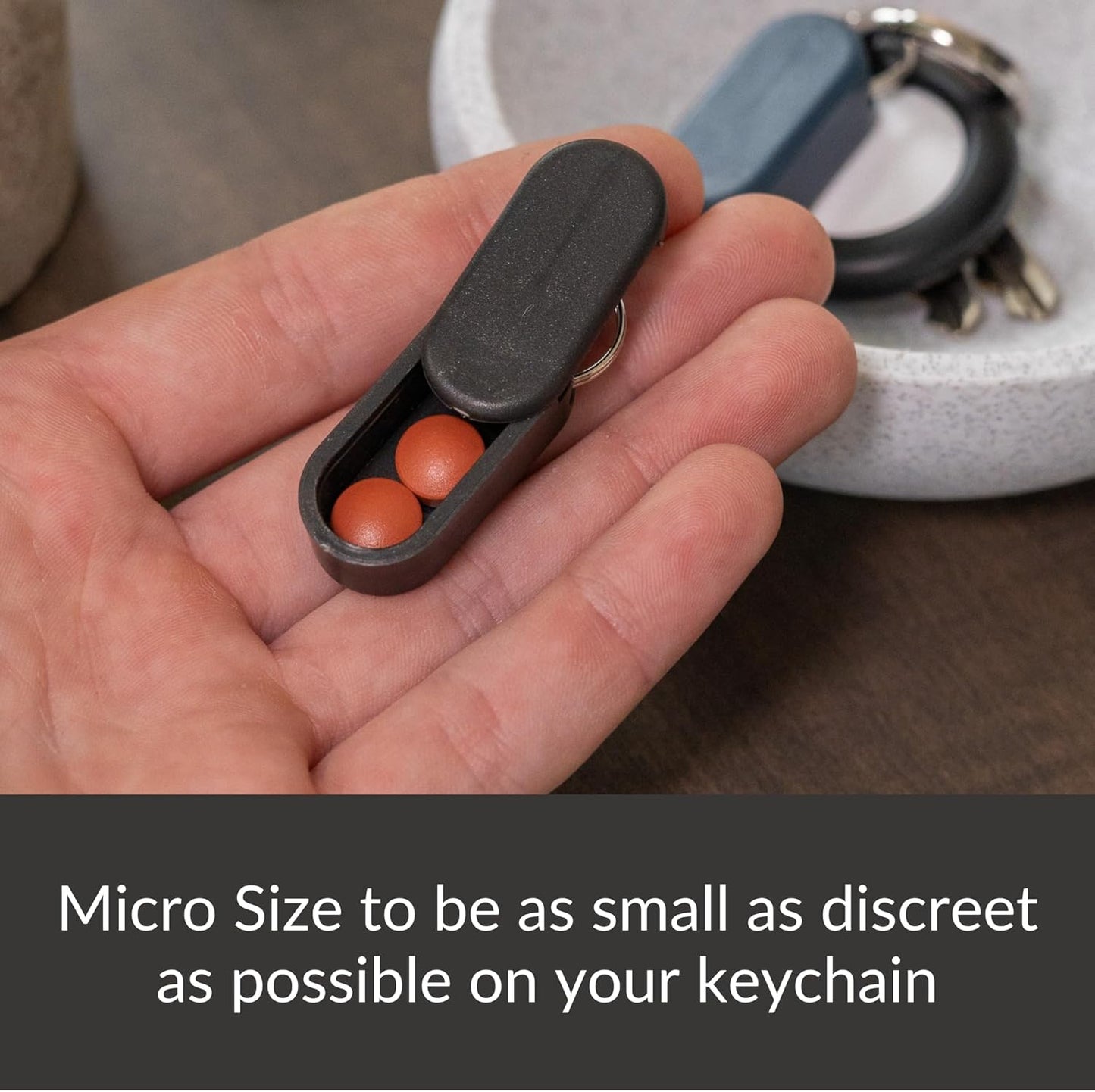 Keychain Pill Holder Single Pack – Lightweight Magnetic Pill Organizer for Daily Medication Storage, Portable Micro Pill Case for Travel, Durable and Discreet (Lavender)