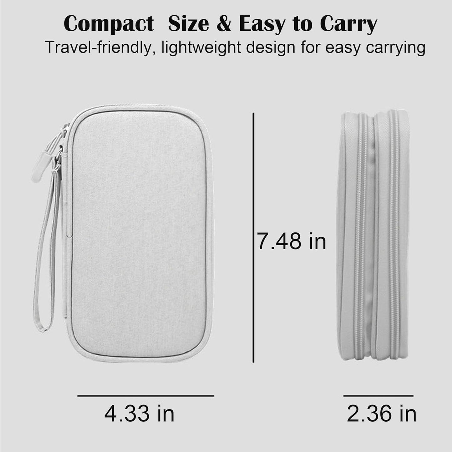 Travel Cable Organizer Tech Pouch: Portable Double Layers Cord Organizer Bag, Waterproof Travel Case Storage Bag for Cord, Charger, Earphone, USB Disk, Electronic Accessories, Travel Essentials