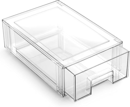 BINO | Stackable Plastic Storage Drawers, Small - 6 Pack | THE CRATE COLLECTION | Multi-Use Storage Bins with Drawers | BPA-Free | Pantry Organization | Home Organization | Fridge Organizer