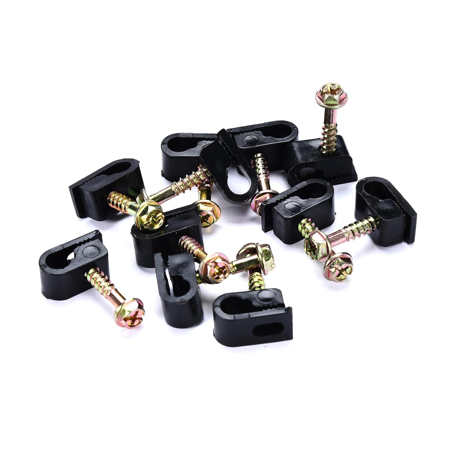 Bolt Dropper Coaxial Cable Clips - Electrical Wire Cable Clip for Cable Management - Screw Clip and Fastener - Coax Cable Holder - Wire Organizer Clamp - Siding Clips for Hanging - Set of 100