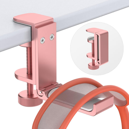 Headphone Stand for Desk – Aluminum Under Desk Headset Stand with Foldable Hook, Headphone Holder Clamp Mount for Gaming Accessories, Space-Saving Headset Hanger