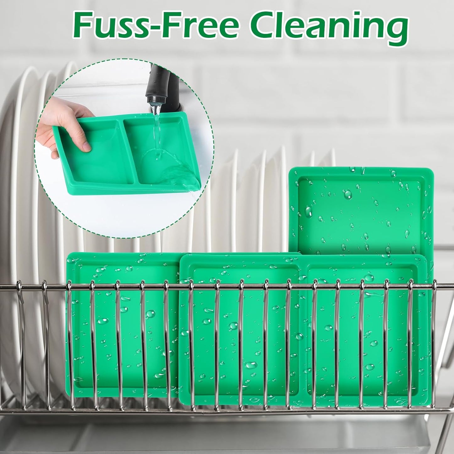 Silicone Tray Dividers for Harvest Right Freeze Dryer Medium and Small Trays, Silicones Food Molds for Harvest right freeze dryer accessories, 4 pcs Green silicone food freezer tray