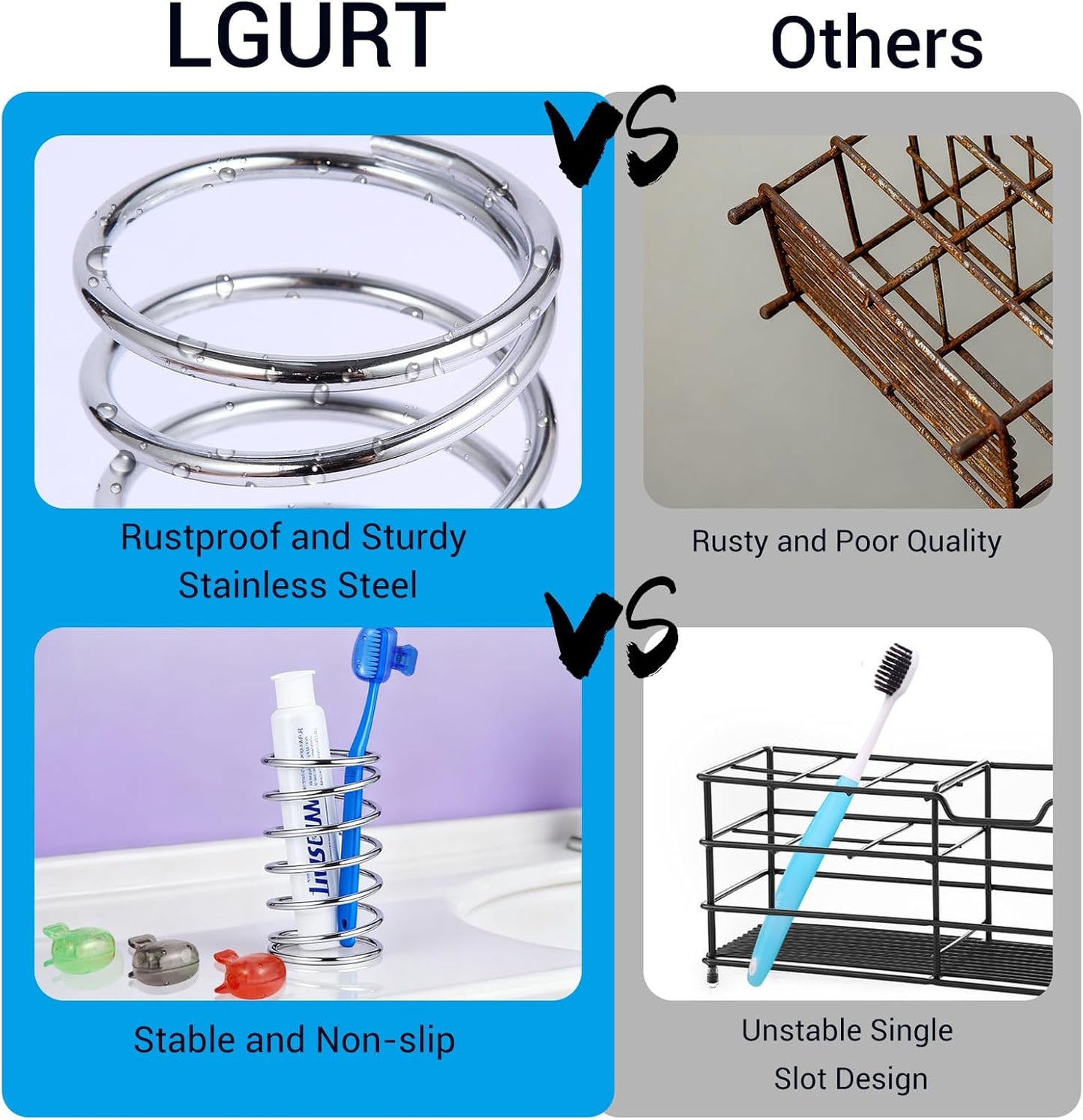 Stainless Steel Toothbrush Holder Spring Shape Pen Holder Makeup Brush Organizer Toothbrush Stand ﻿