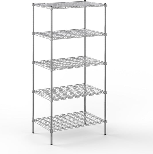 24" Deep x 36" Wide x 74" Height Wire Shelving Kit | 5-Tier | NSF Commercial Storage Rack Unit