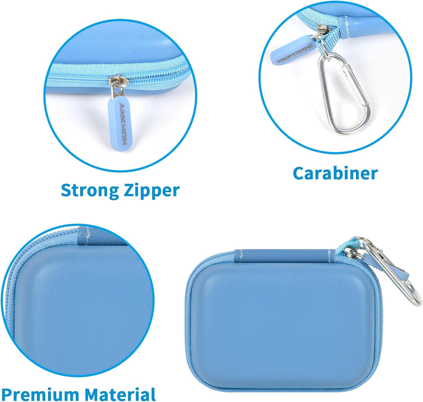 Carrying Case Compatible with Crucial X10/ X9 Pro 4TB/ 2TB/ 1TB Portable SSD, External Solid State Drive Hard Storage Holder Bag Fits for USB-C Cable (Box Only) (Sea Blue)