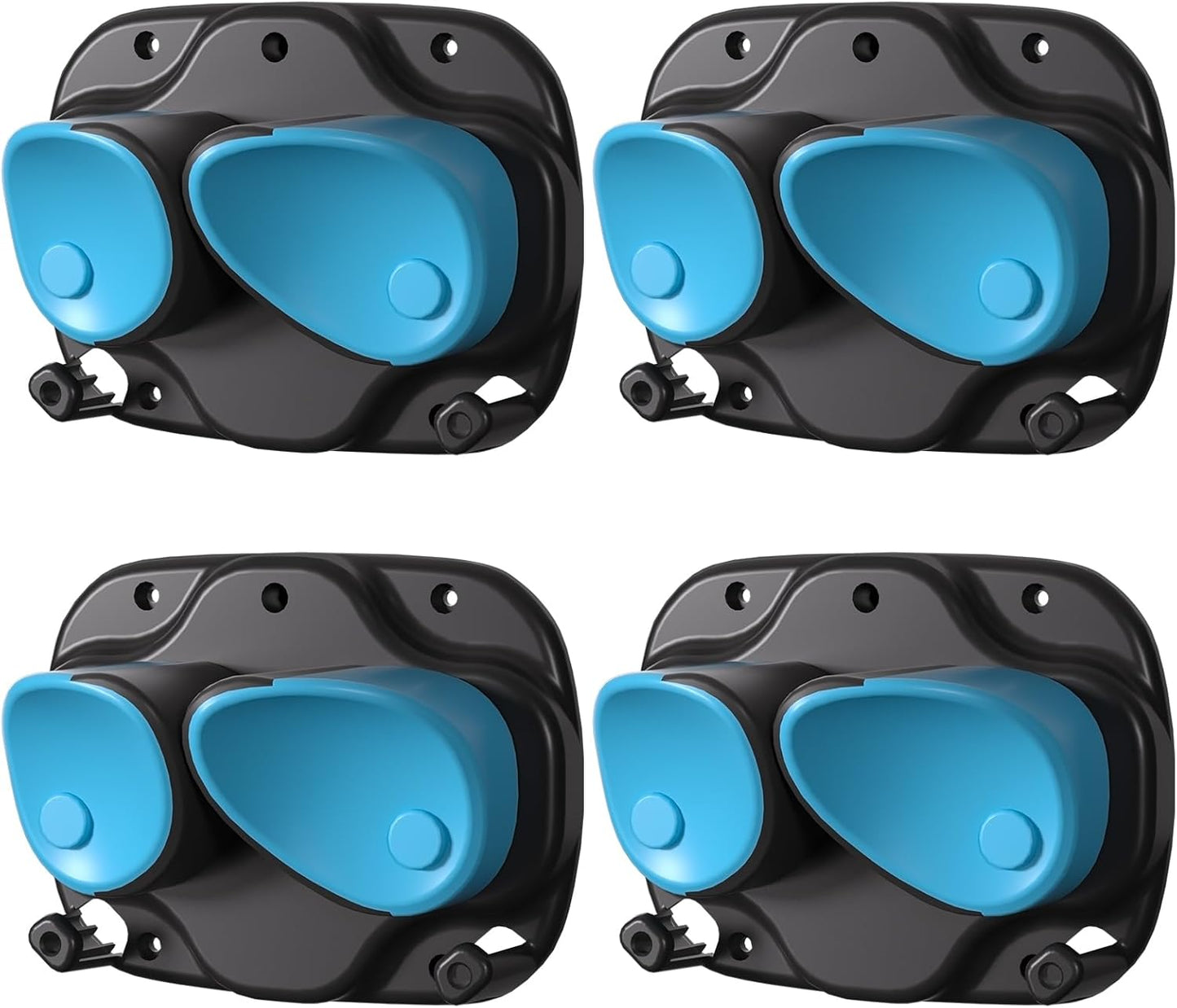 WDZREE Ski & Snowboard Wall Rack for Garage, Fits Any Ski or Board, Ski Wall Mount Garage Organization Holders, Damage-Free Storage Rack, Space-Saving Clamp Winter Gear Organizer, Blue (4 Pack)