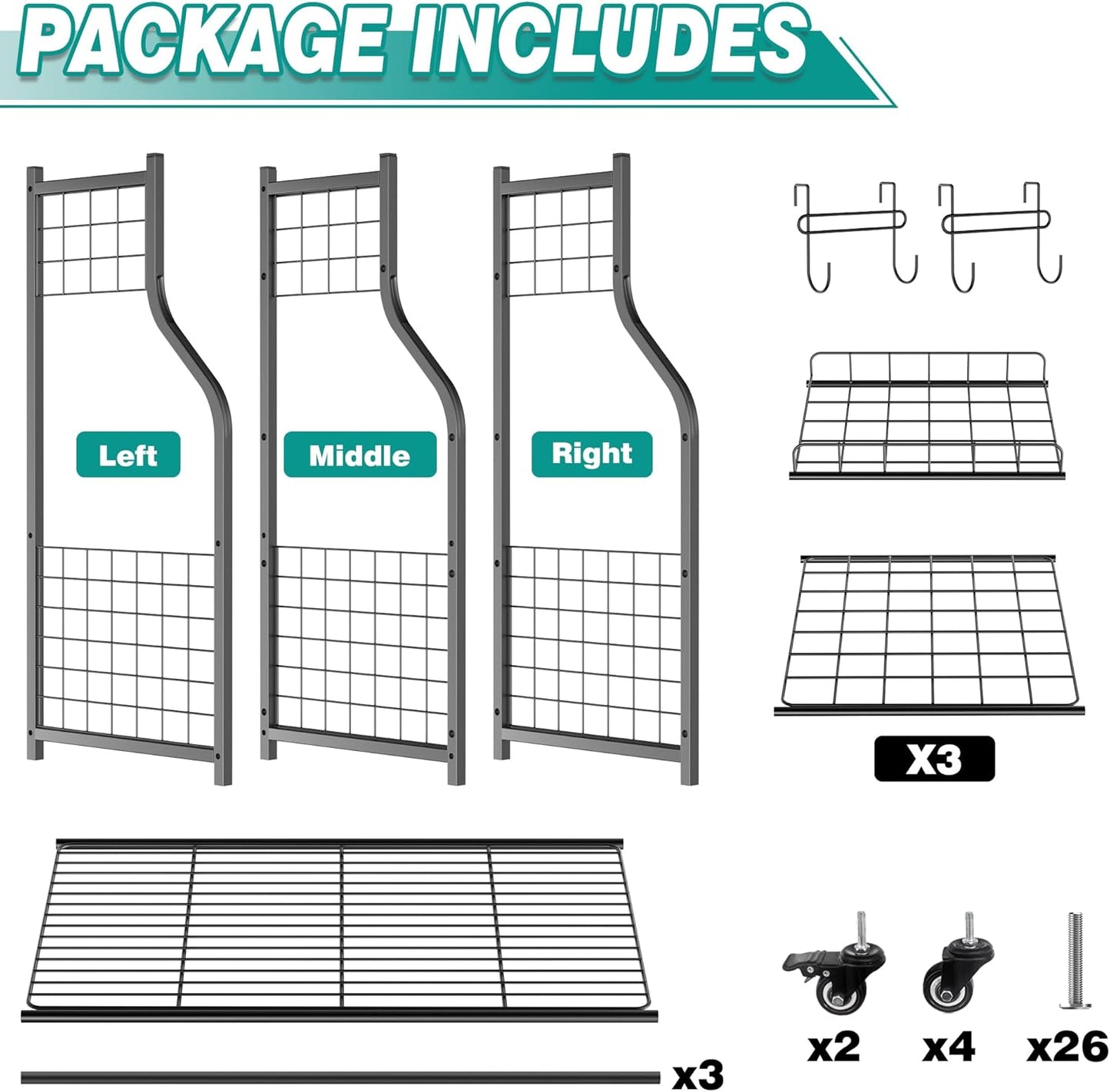 EVERHANGER Golf Bag Storage Organizer, Freestanding Golf Bag Holder Stand, Heavy Duty Golf Storage Rack for Garage, Club