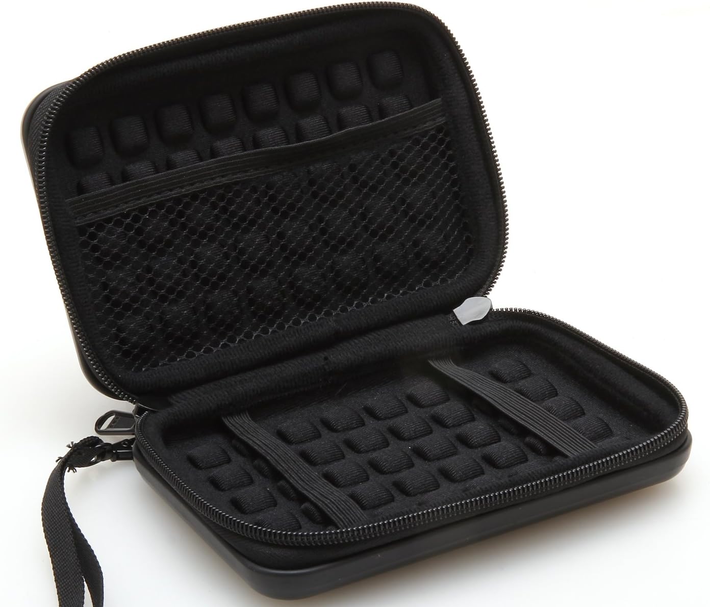 KAYOND Anti-Shock Silver Aluminium Carry Travel Protective Storage Case Bag for 2.5" Inch Portable External Hard Drive HDD USB 2.0/3.0 (Black)