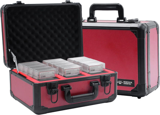 Graded Card Storage Box; Durable Sports, PSA Card Storage Case- Trading Card Storage Box - PSA Slab Case For Top Loaders (RED, 14.17x11.2x7 inches)