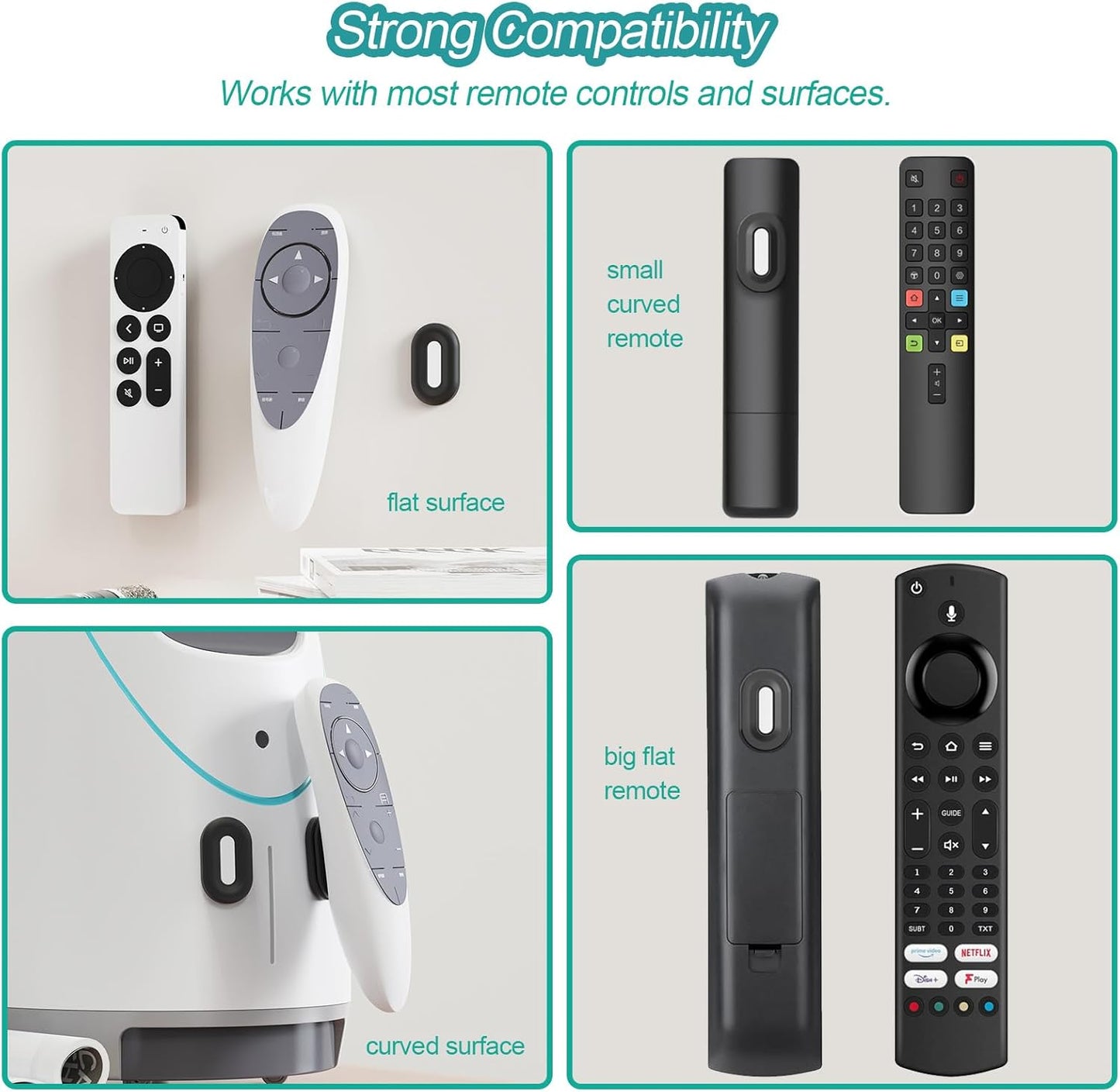 Magnetic Remote Control Holder Wall Mount, 5 Pack TV Remote Holder Wall Mount, Silicone Remote Organizer Magnetic Remote Holder for Bed, TV, Ceiling Fan and Air Conditioner (Multicolor)