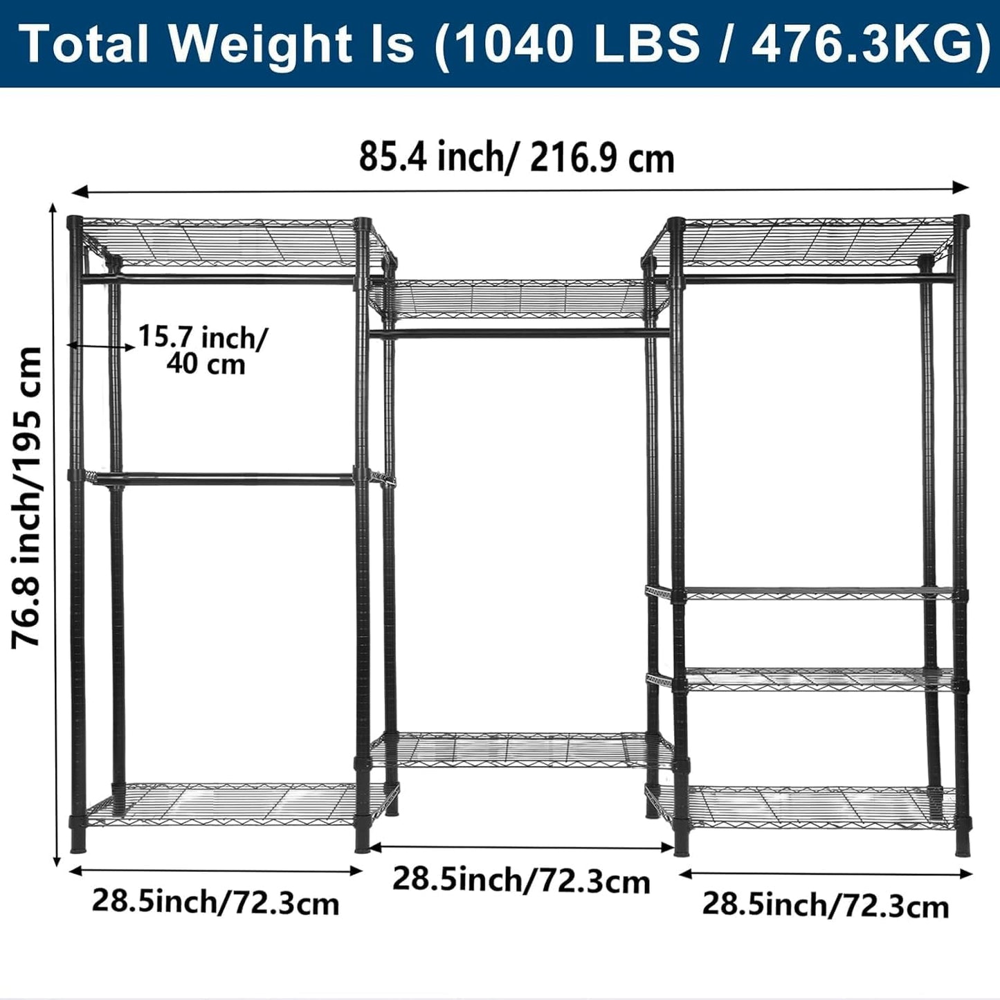 Whitmor Modern Industrial Wardrobe