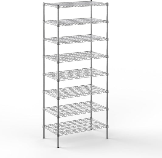 21" Deep x 36" Wide x 86" Height Wire Shelving Kit | 8-Tier | NSF Commercial Storage Rack Unit