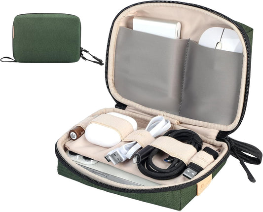 SIMTOP Electronics Organizer Travel Cable Pouch, Small Tech Bag for Cords, Chargers, Power Bank, Earbuds – Portable Cable Pouch for Office, Business Trip, Commute – Water & Scratch-Resistant