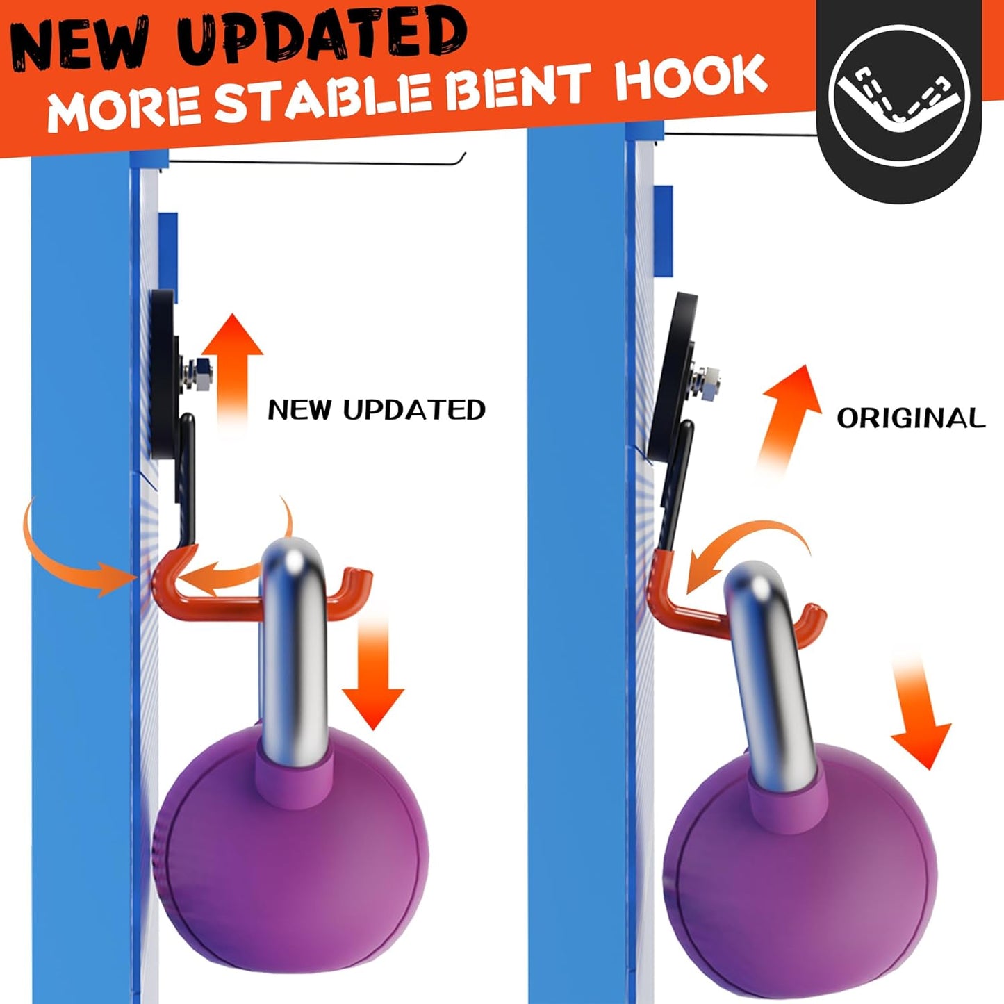 ULIBERMAGNET New Upgraded Heavy Duty Magnetic Garage Hooks,4 Pack Strong Large Magnet Hooks for Power Drill,Garden Tools,Hose,Pegboard,Garage, Workshop,Magnetic Storage Hook for Hanging(Orange)