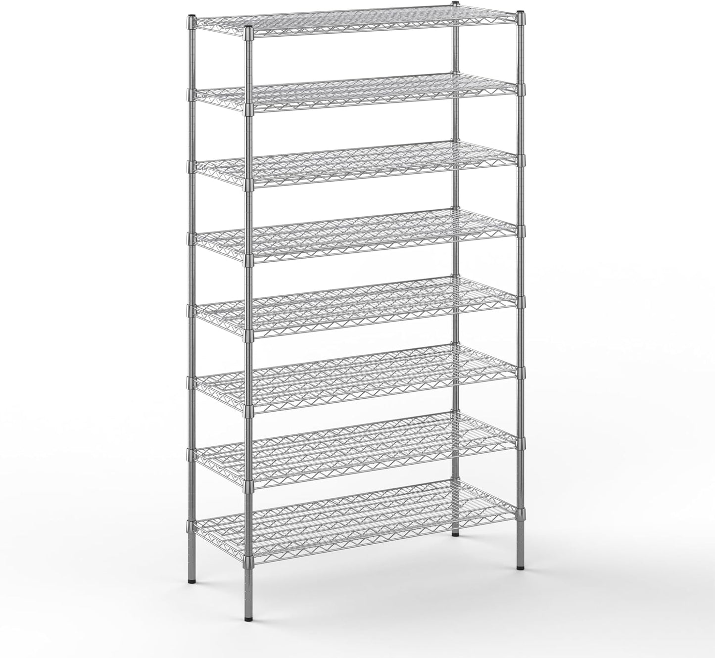 18" Deep x 42" Wide x 74" Height Wire Shelving Kit | 8-Tier | NSF Commercial Storage Rack Unit