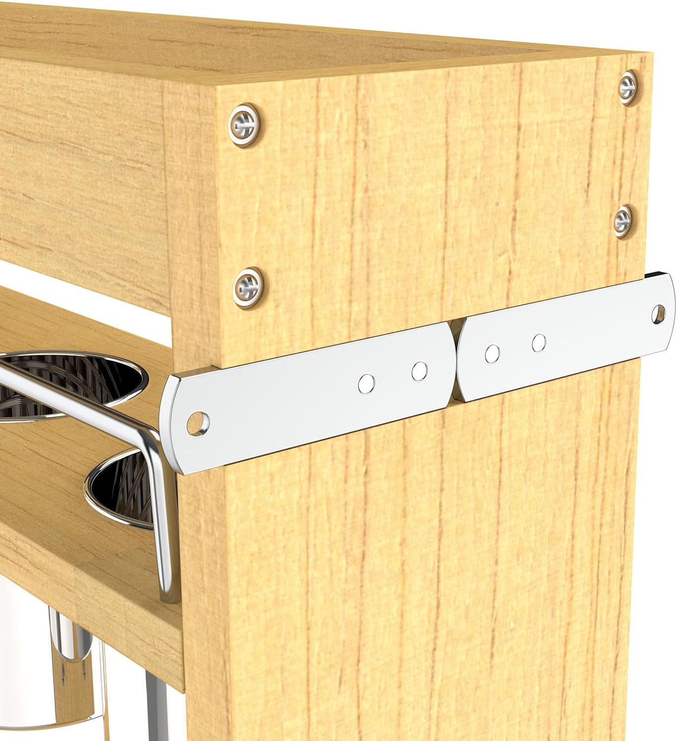Pull Out Cabinet Organizer 8" Soft-Close Wood Pullout Shelf Organizer for Utilities Kitchen and Bathroom Base Cabinets, Slide Out Spice Rack