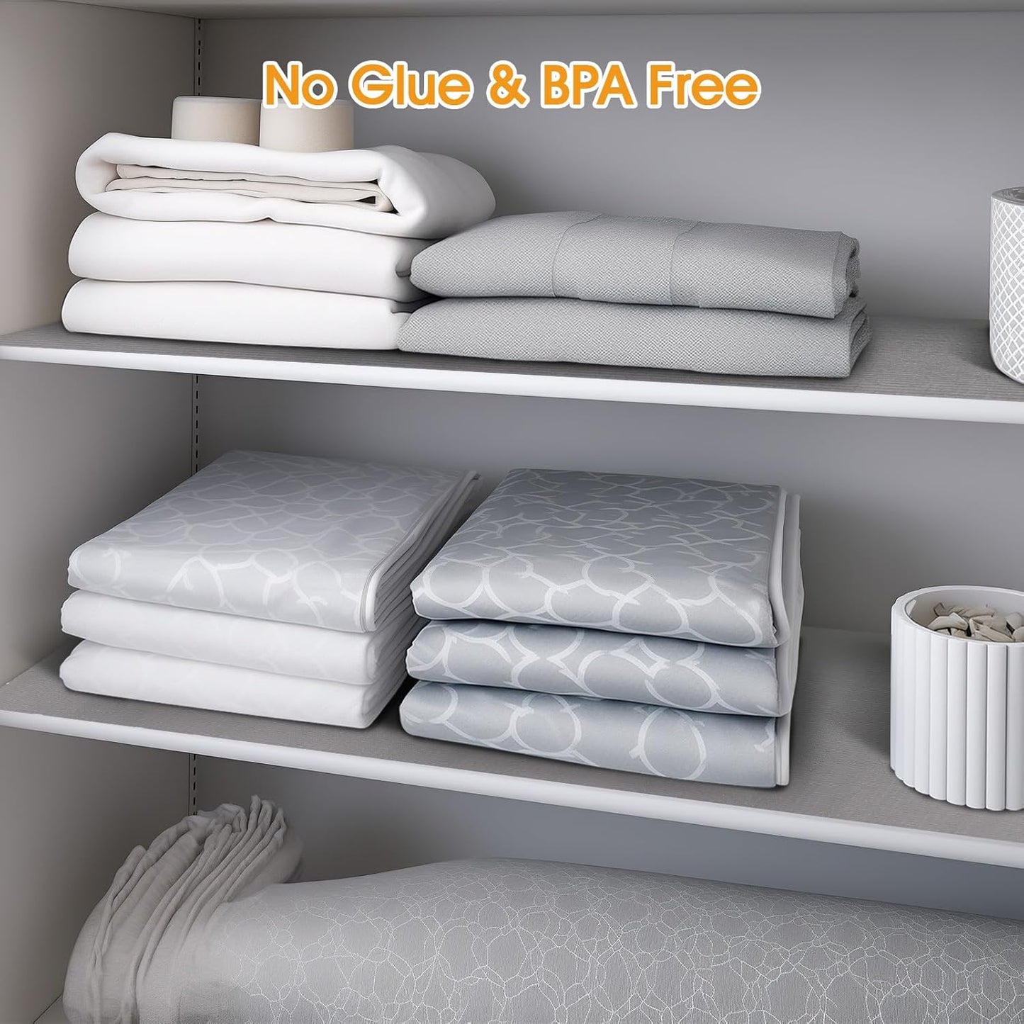 Shelf and Drawer Liner for Kitchen Cabinets Non-Adhesive, Strong Grip Non-Slip Thickened Cabinet Liners for Shelves, Waterproof Mats for Dresser Cupboard, Pure Gray, 17 in x 20 Feet